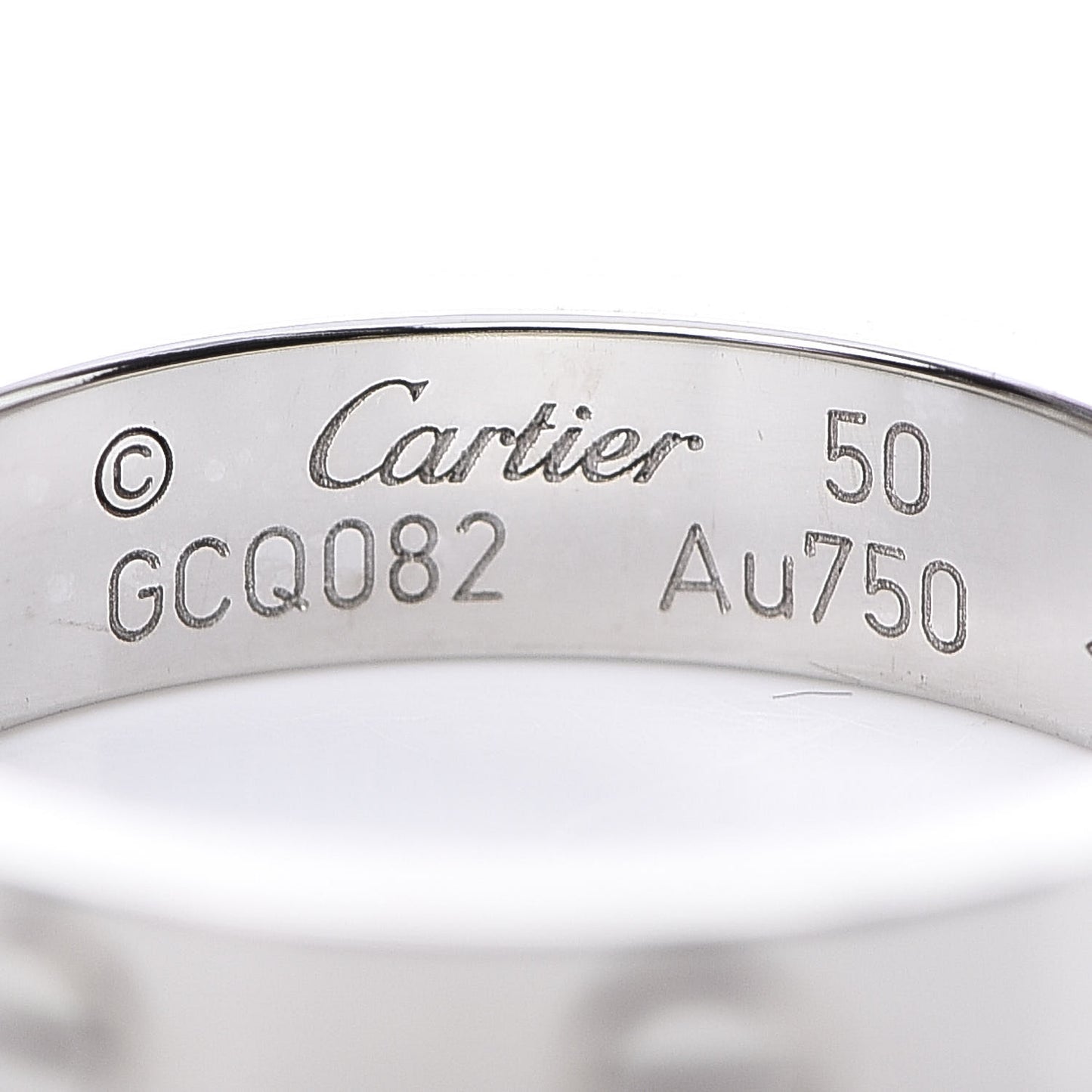 18K White Gold Diamond 4mm LOVE Wedding Band Ring 50 5.25
