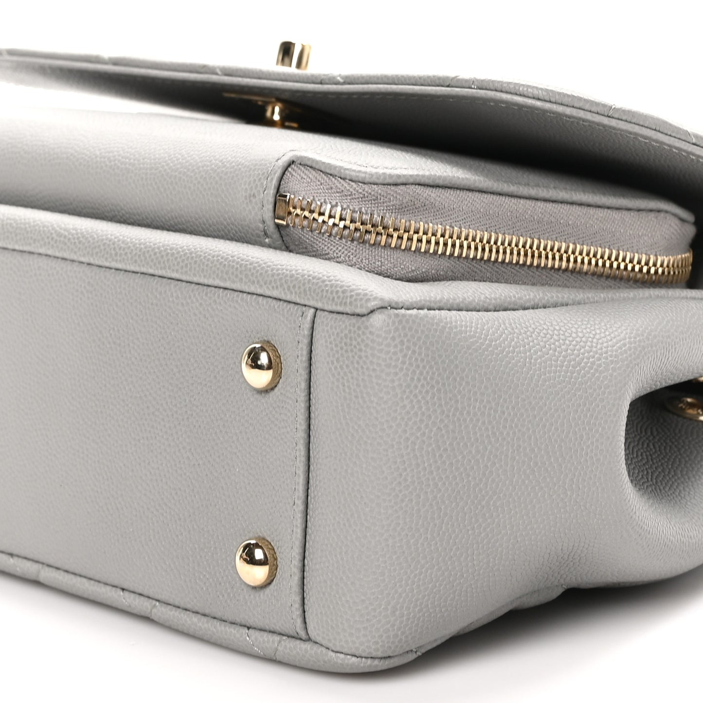 Caviar Quilted Medium Business Affinity Flap Grey