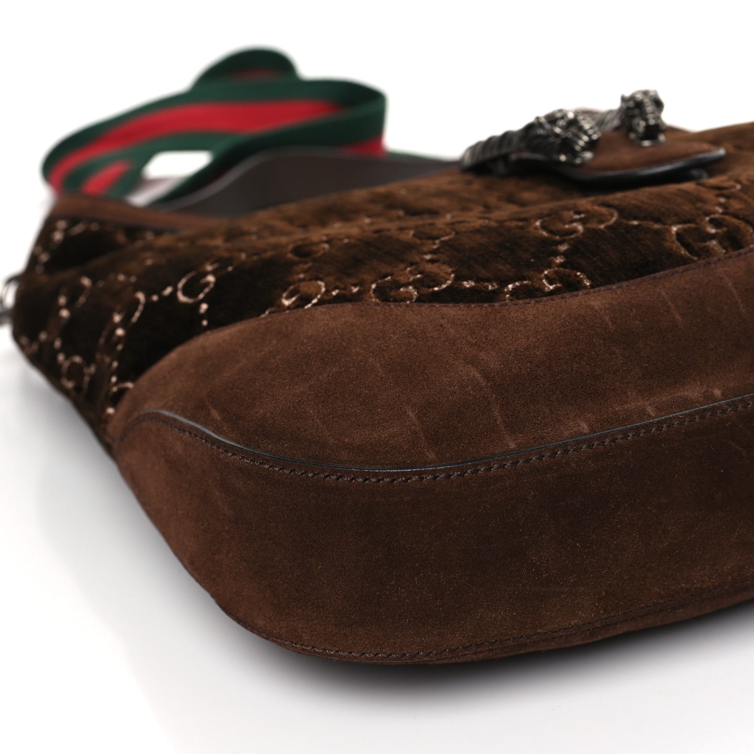 Gucci Velvet GG Monogram Web Medium Dionysus Hobo Brown 8 of 9