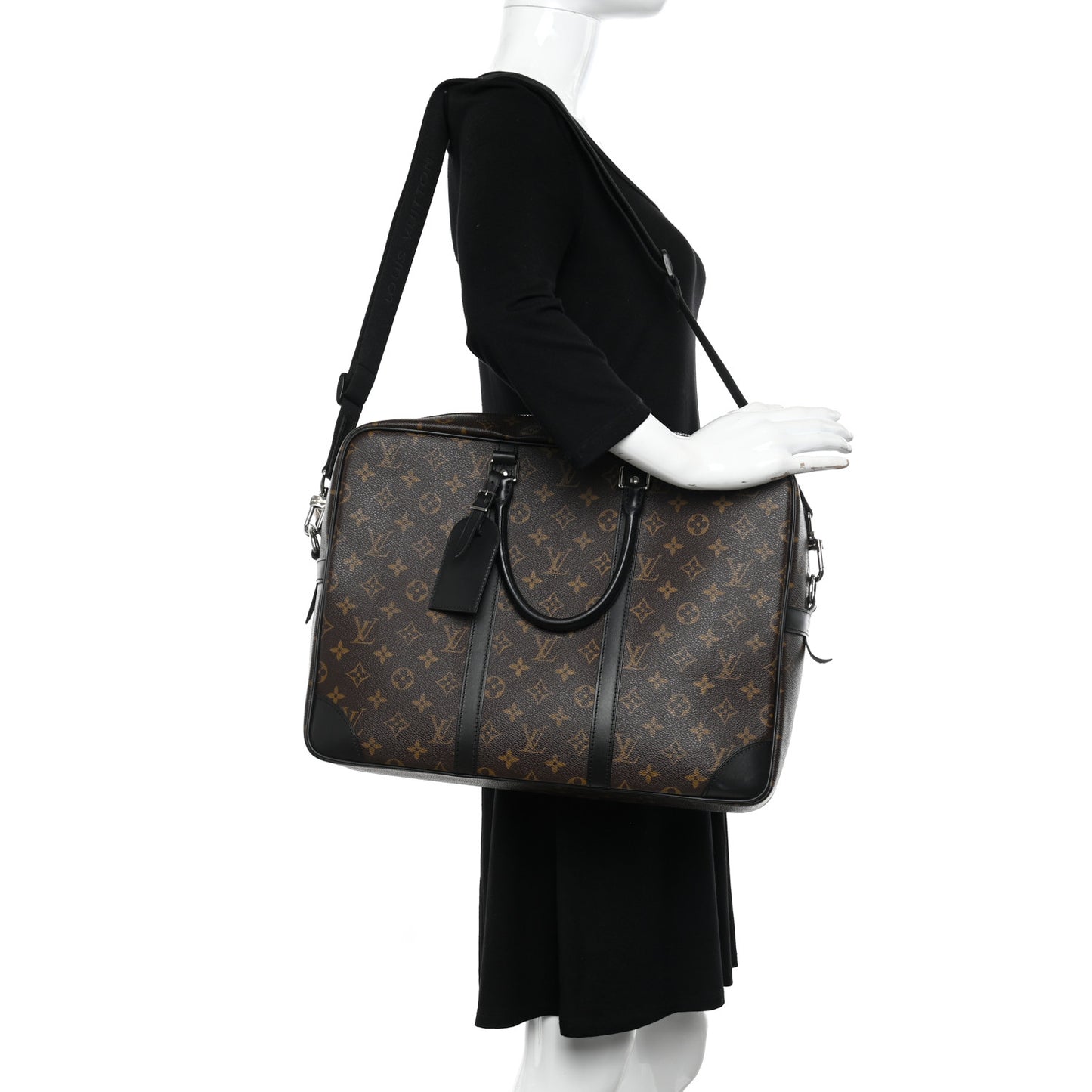 Monogram Macassar Porte Documents Voyage Soft Briefcase