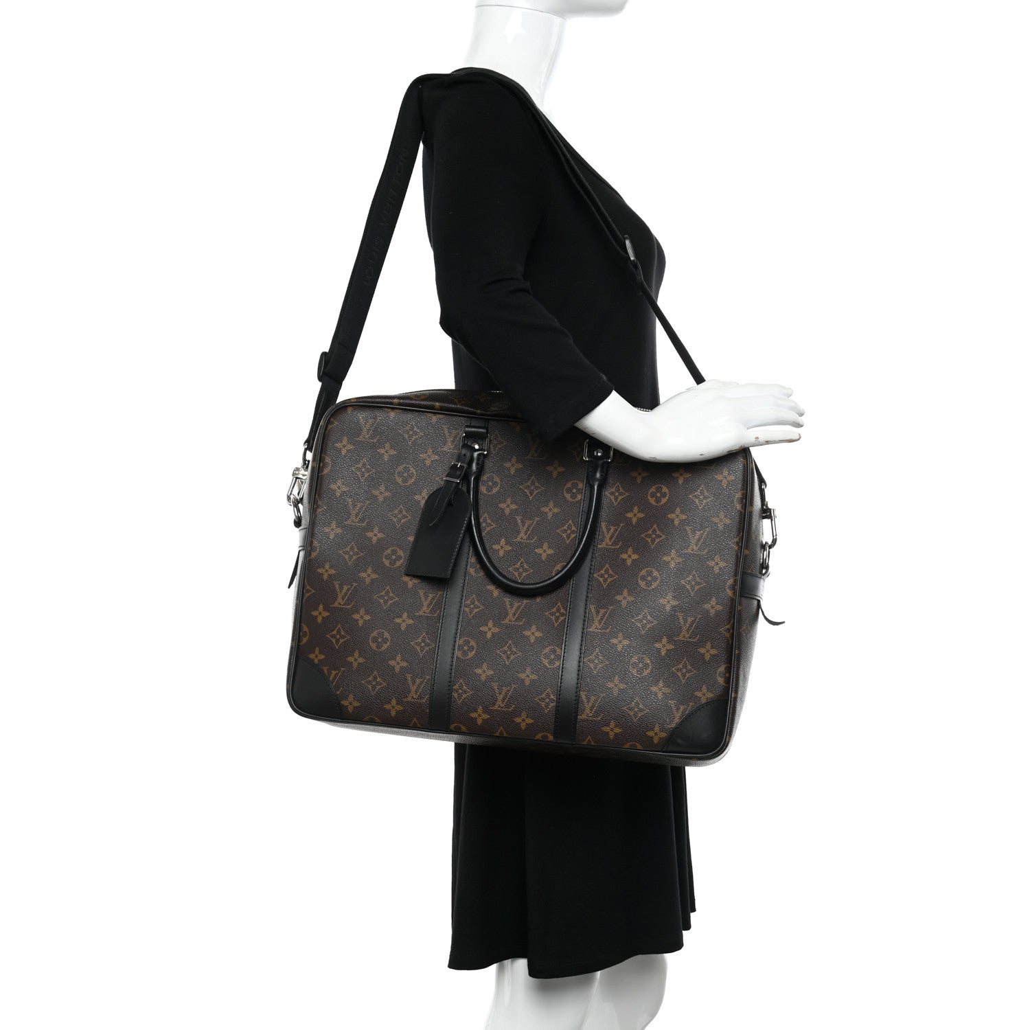 Louis Vuitton Monogram Macassar Porte Documents Voyage Soft Briefcase 2 of 10