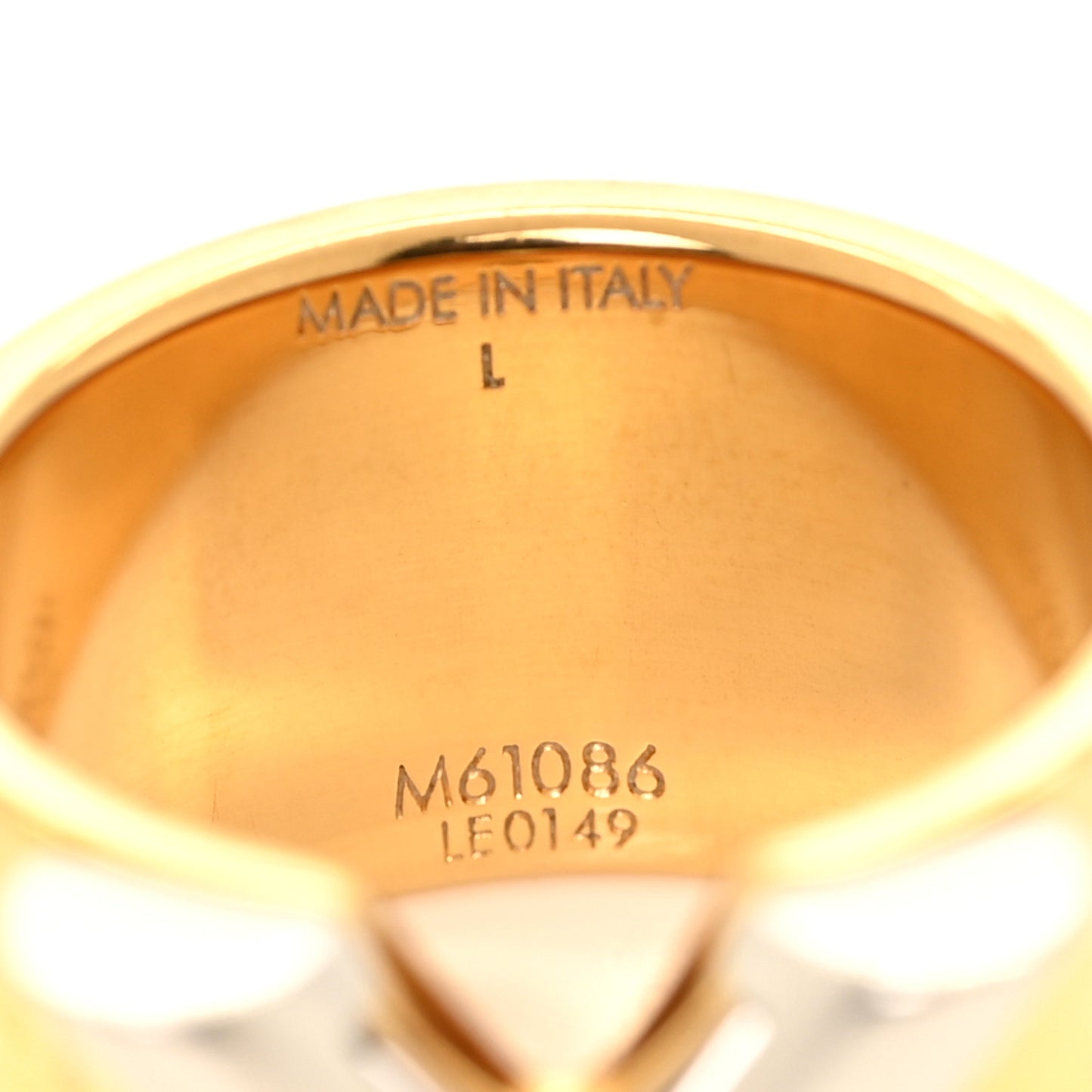 Brass Essential V Ring L Gold Silver