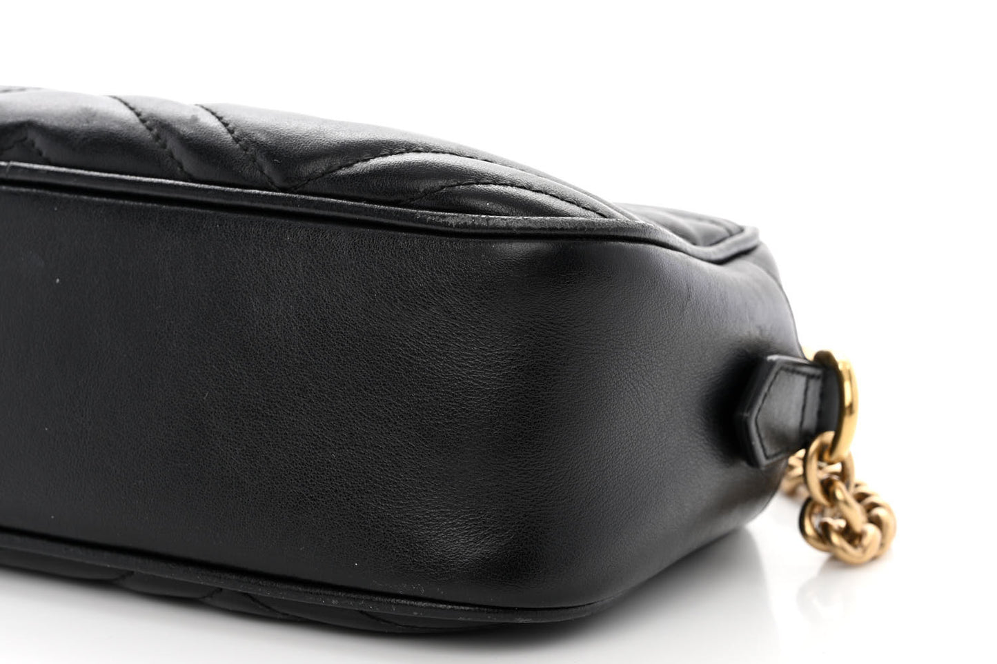 Calfskin Matelasse Small GG Marmont Chain Shoulder Bag Black