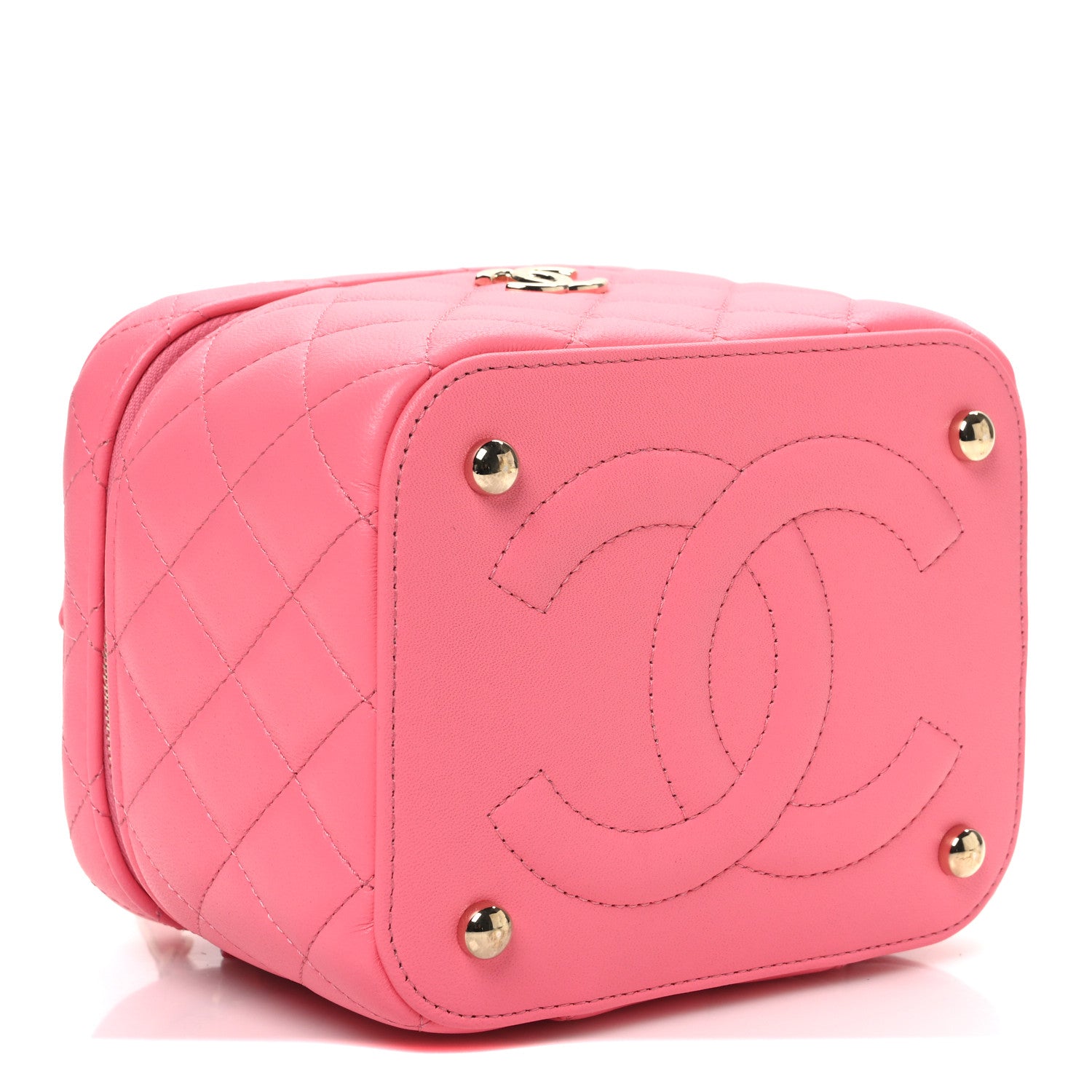 Chanel Lambskin Quilted Small CC Vanity Case Pink 4 of 10
