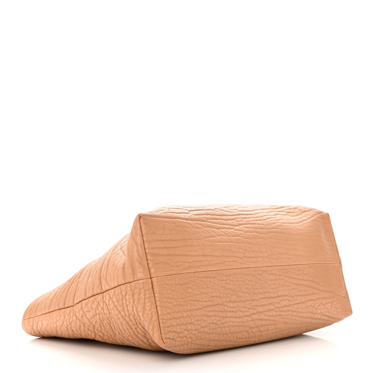 Stamped Calfskin Logo Patch Top Handle Tote Natural