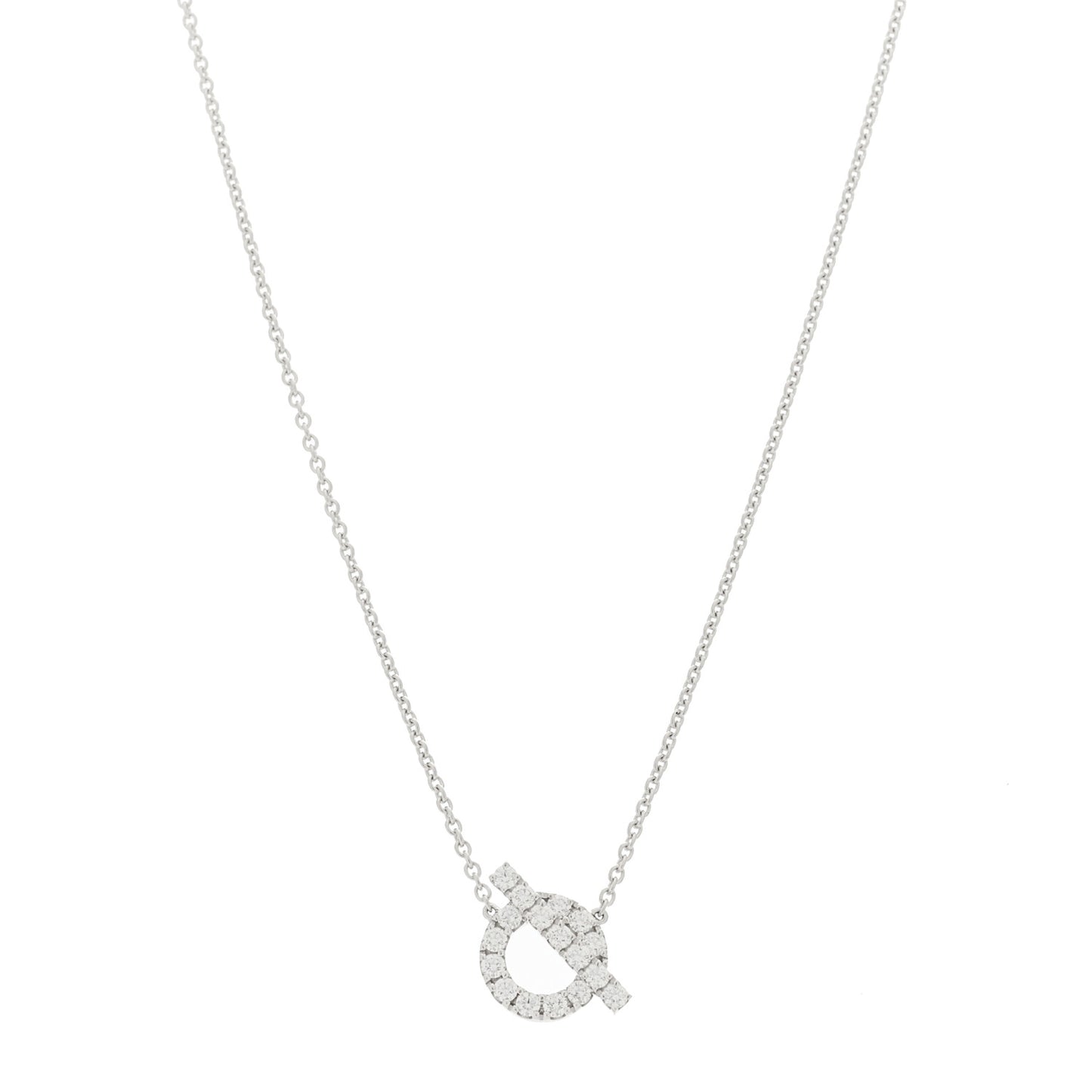 18K White Gold Diamond Finesse Pendant Necklace
