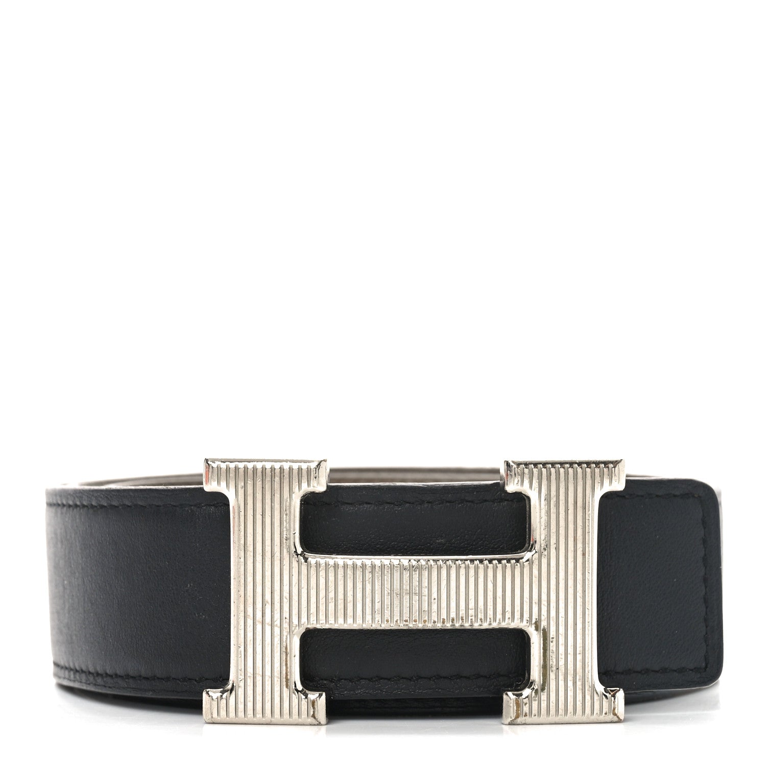 Hermes Epsom Swift 32mm Striee H Belt   90 36 Etoupe Black 1 of 6