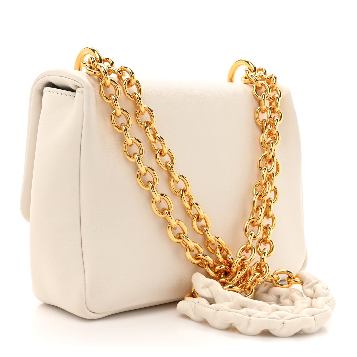 Calfskin Natalia Chain Bag White