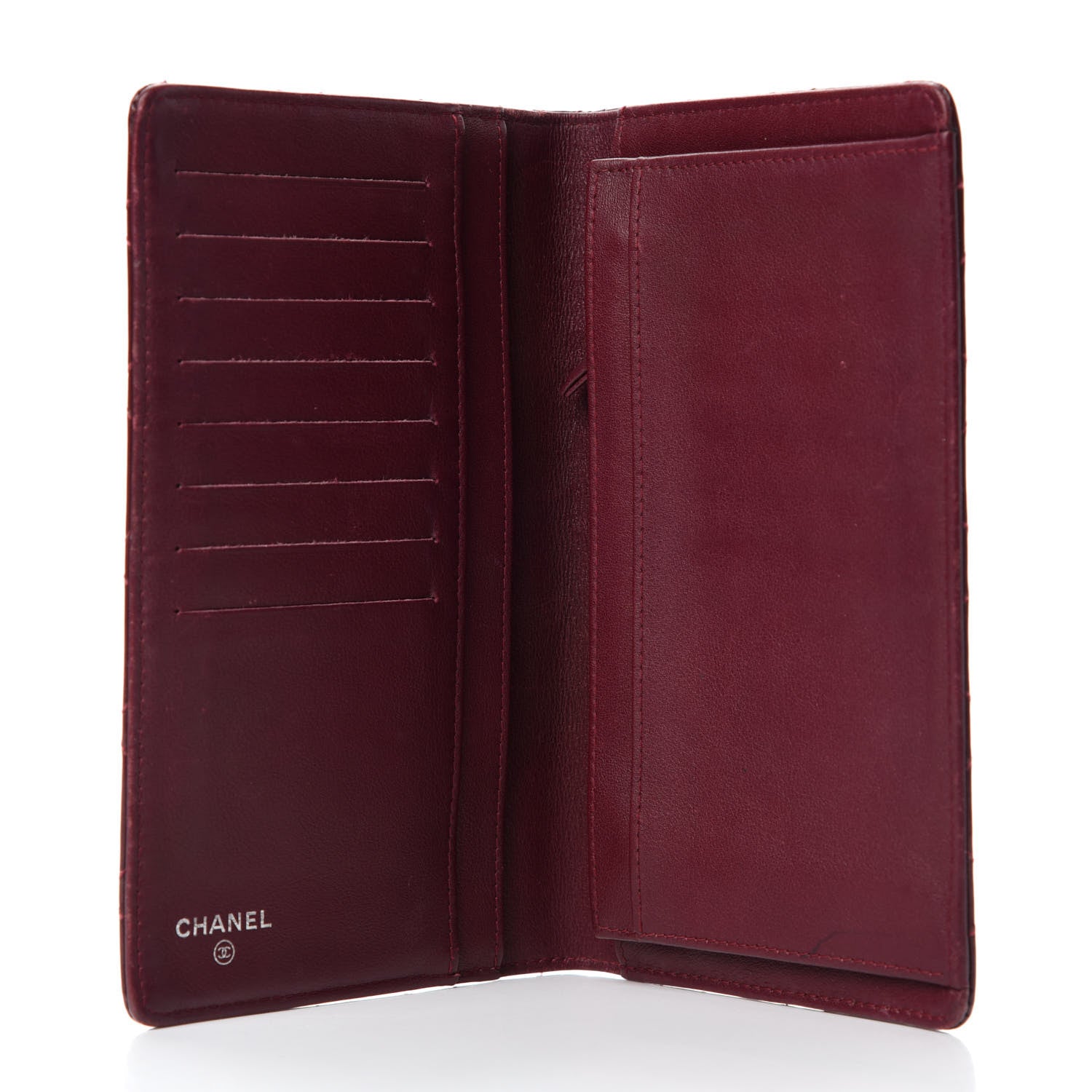 Chanel Patent Quilted Brilliant Yen Wallet Burgundy 5 of 10