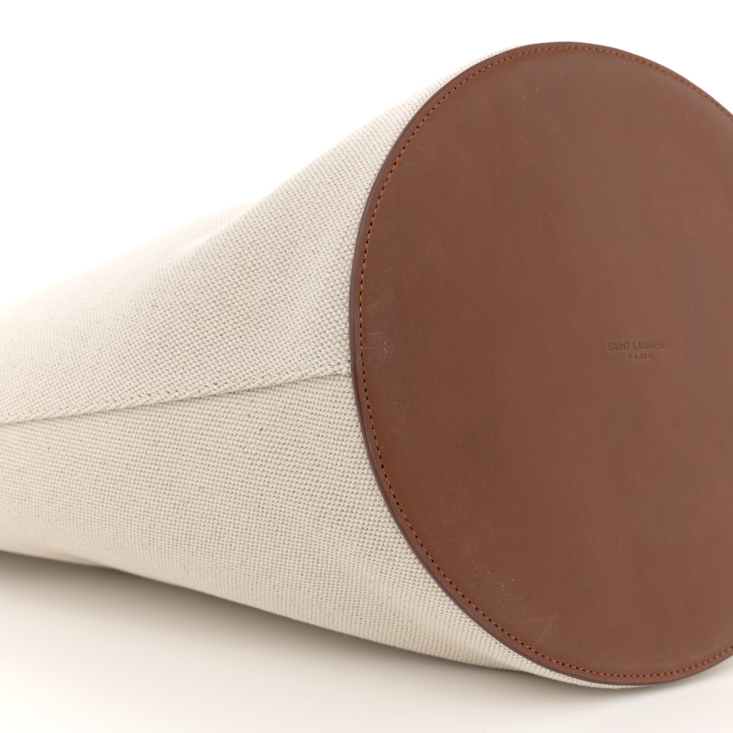 Canvas Calfskin Rive Gauche Trapezoid Tote Beige