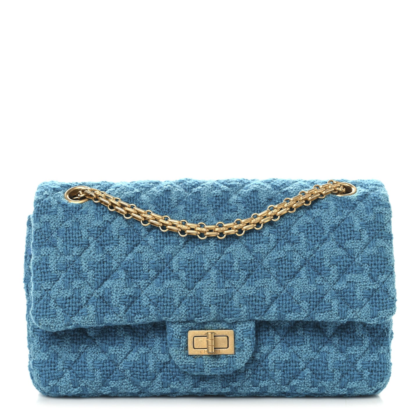 Wool Tweed Quilted 2.55 Reissue 225 Flap Turquoise