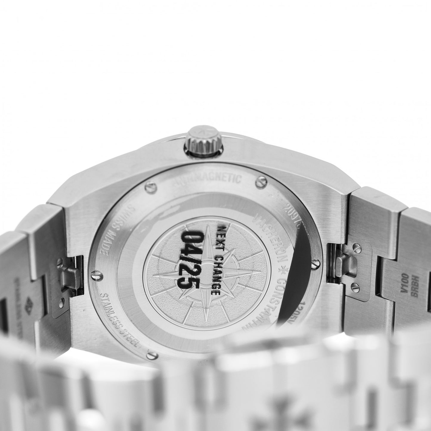 Stainless Steel Diamond Bezel 33mm Overseas Quartz Watch Blue 1205V/100A-B590