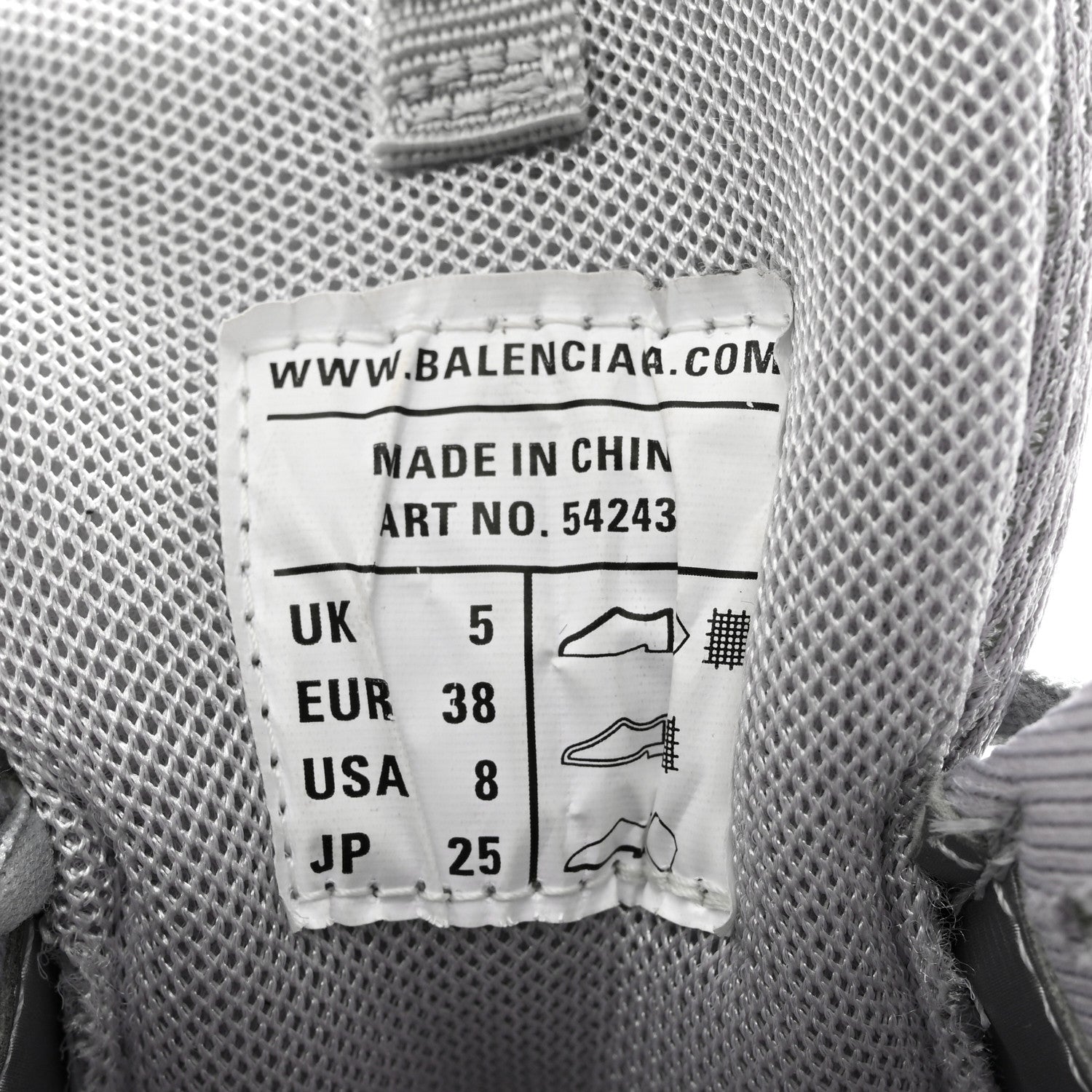 Balenciaga Mesh Rubber Womens Track Sneakers 38 Balenciaga Grey 8 of 8