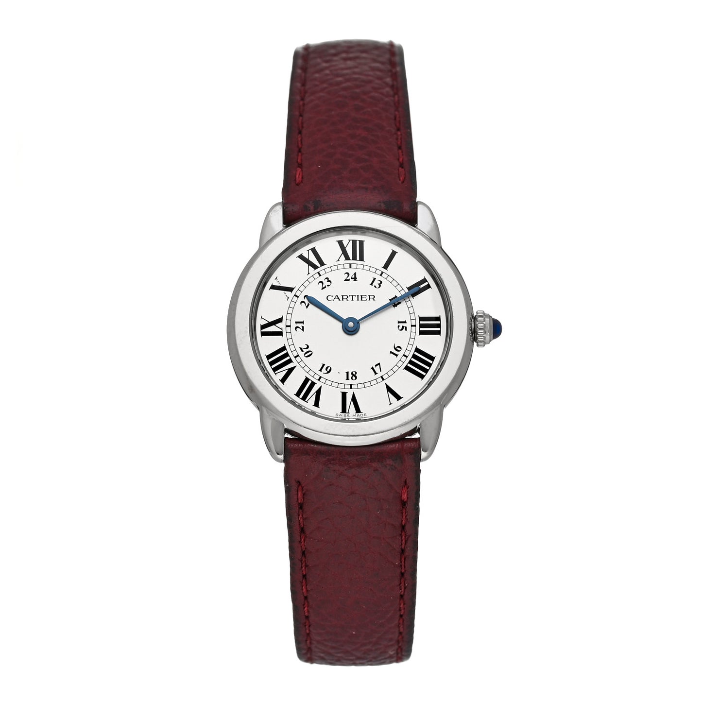 Stainless Steel Calfskin 29mm Ronde Solo Quartz Watch Burgundy