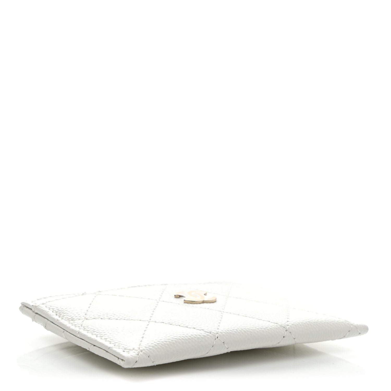 Chanel Caviar Quilted Card Holder White 4 of 9