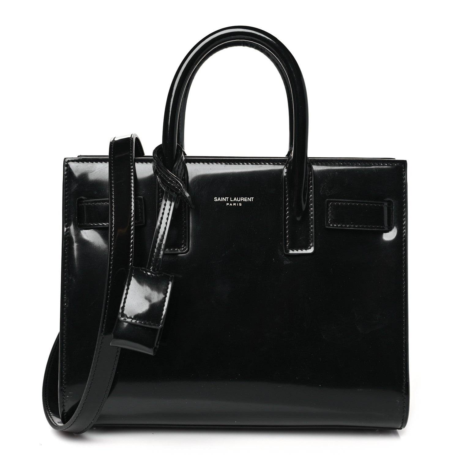 Saint Laurent Patent Nano Sac de Jour Black 1 of 11