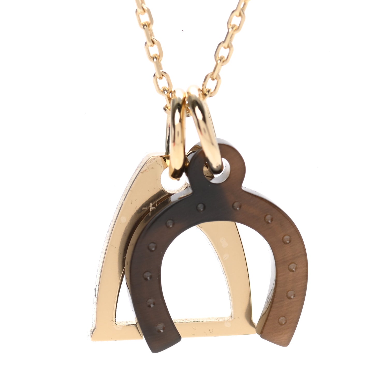 Permabrass Buffalo Horn Amulette Equestre PM Pendant Necklace Gold