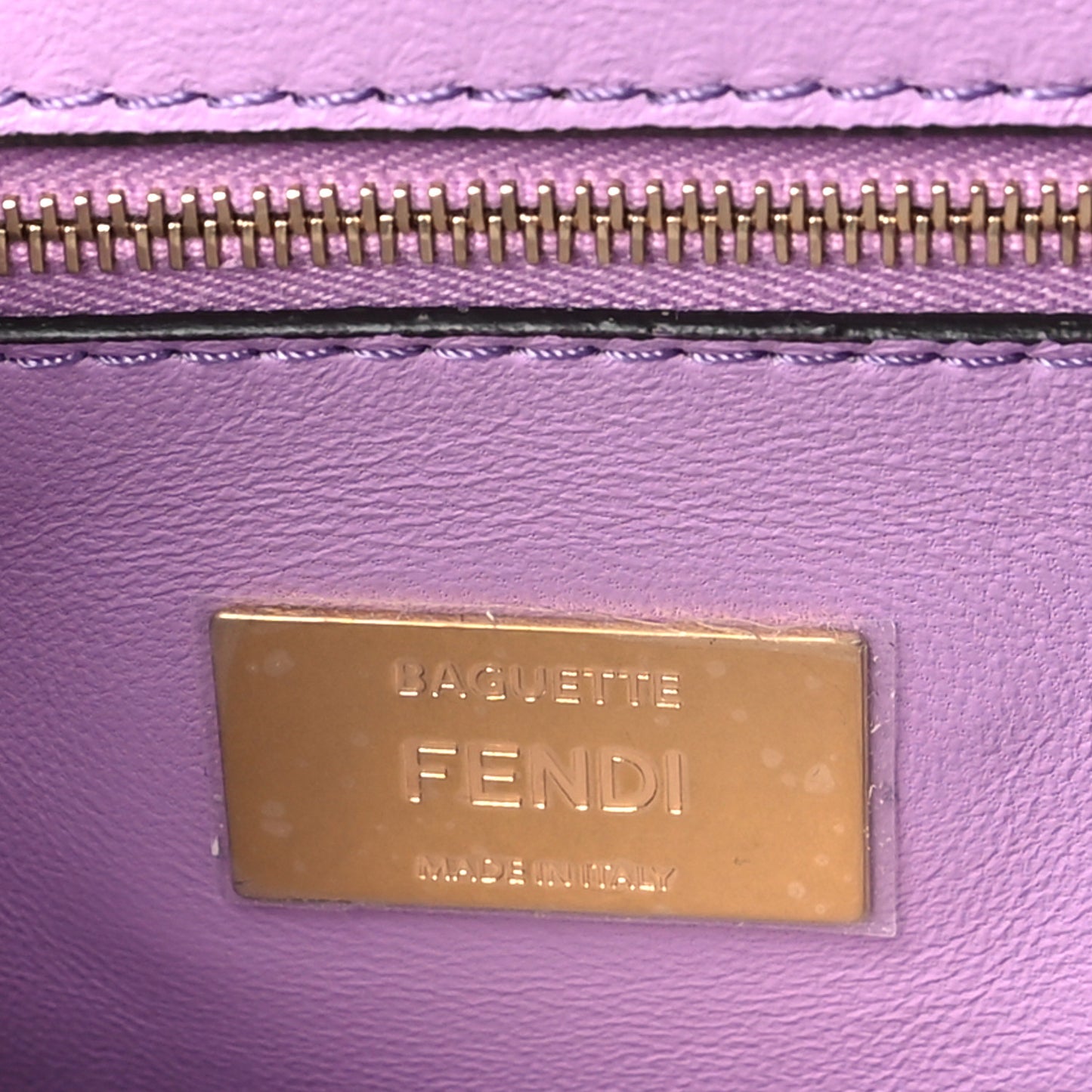 Nappa FF Embossed Small Midi Chain Baguette Violetta