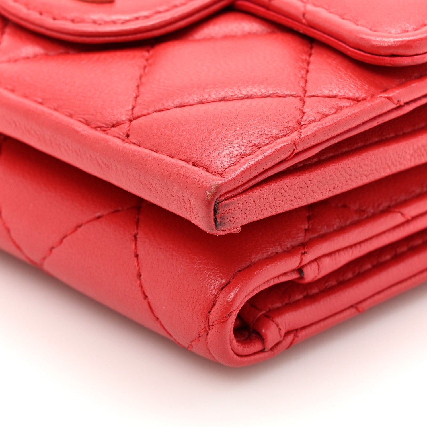 Chanel Lambskin Quilted Double Flap Wallet  Red 10 of 11