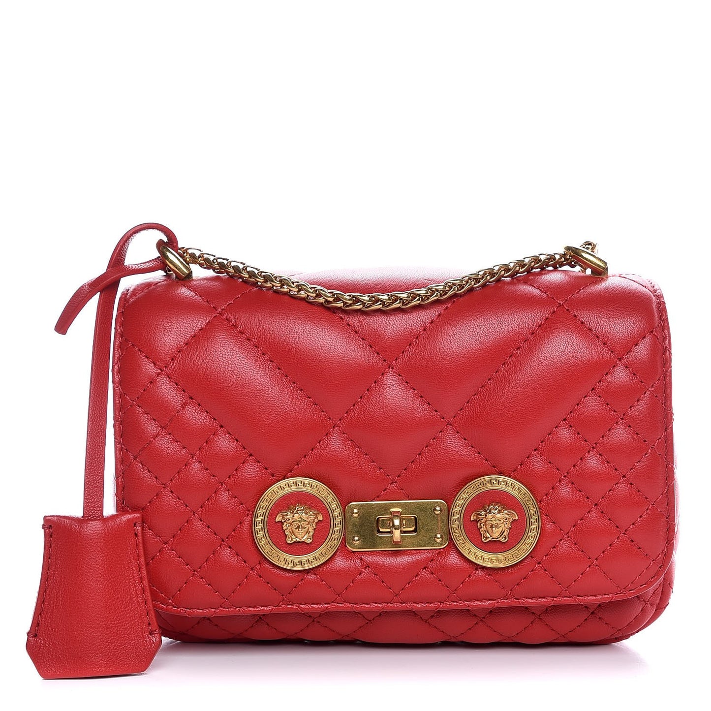 Napa Quilted Printed Icon Small Crossbody Bag Red