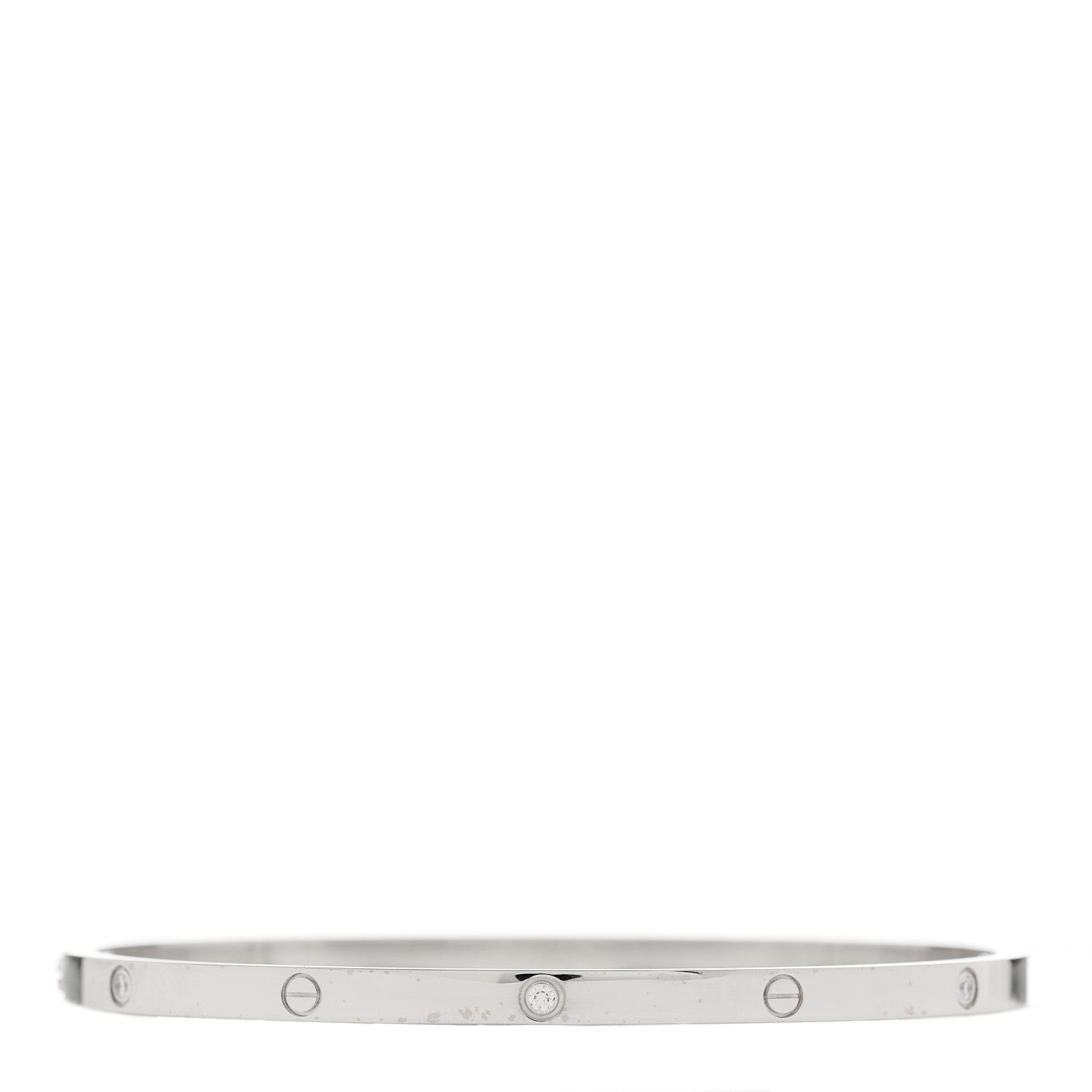 Cartier 18K White Gold 6 Diamond Small LOVE Bracelet 19 2 of 8