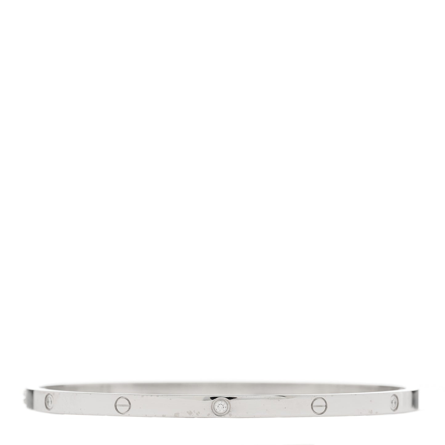 18K White Gold 6 Diamond Small LOVE Bracelet 19