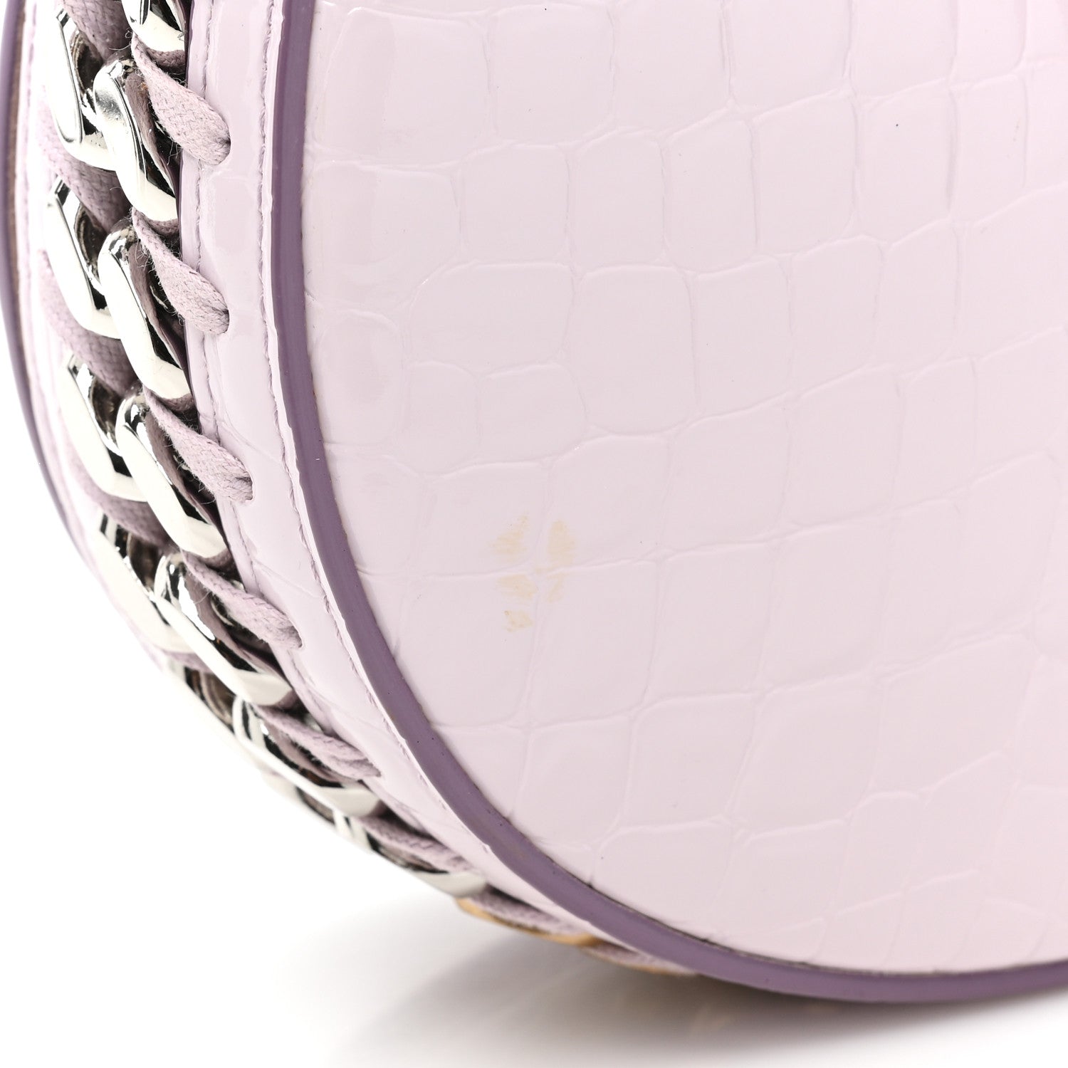Stella McCartney Eco Alter Crocodile Embossed Nappa Small Frayme Shoulder Bag Lilac 13 of 13