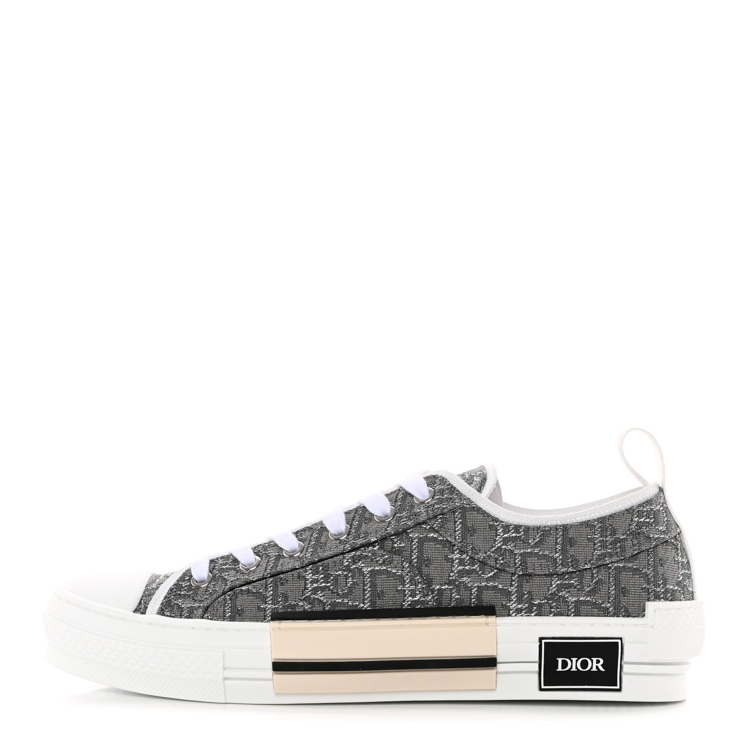 Christian Dior Oblique Jacquard Mens B23 Low Top Sneakers 42 Grey