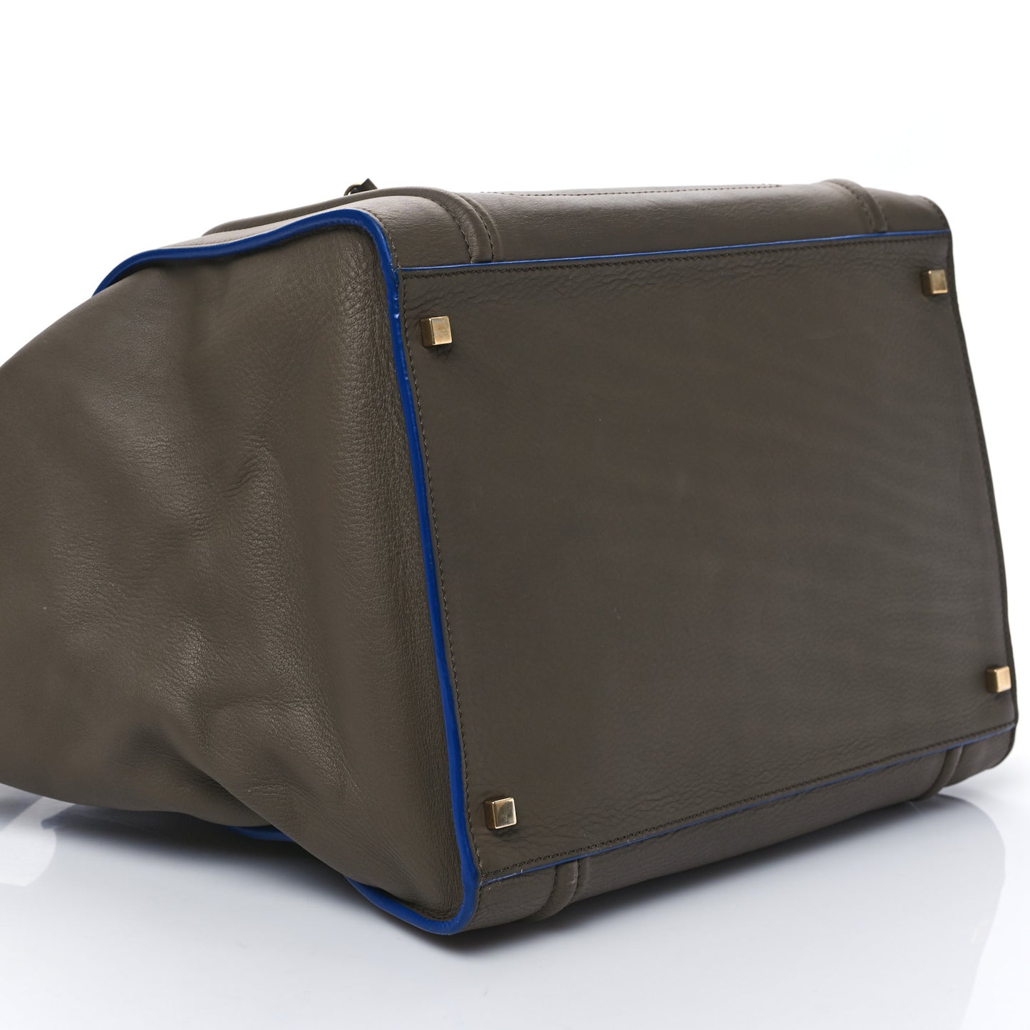Smooth Calfskin Medium Phantom Luggage Khaki Cobalt Trim