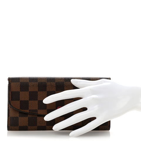 Damier Ebene Emilie Wallet Red