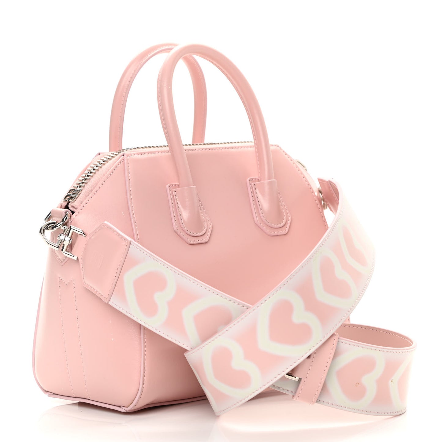 Box Calfskin Mini Heart Antigona Top Handle Bag Blush Pink
