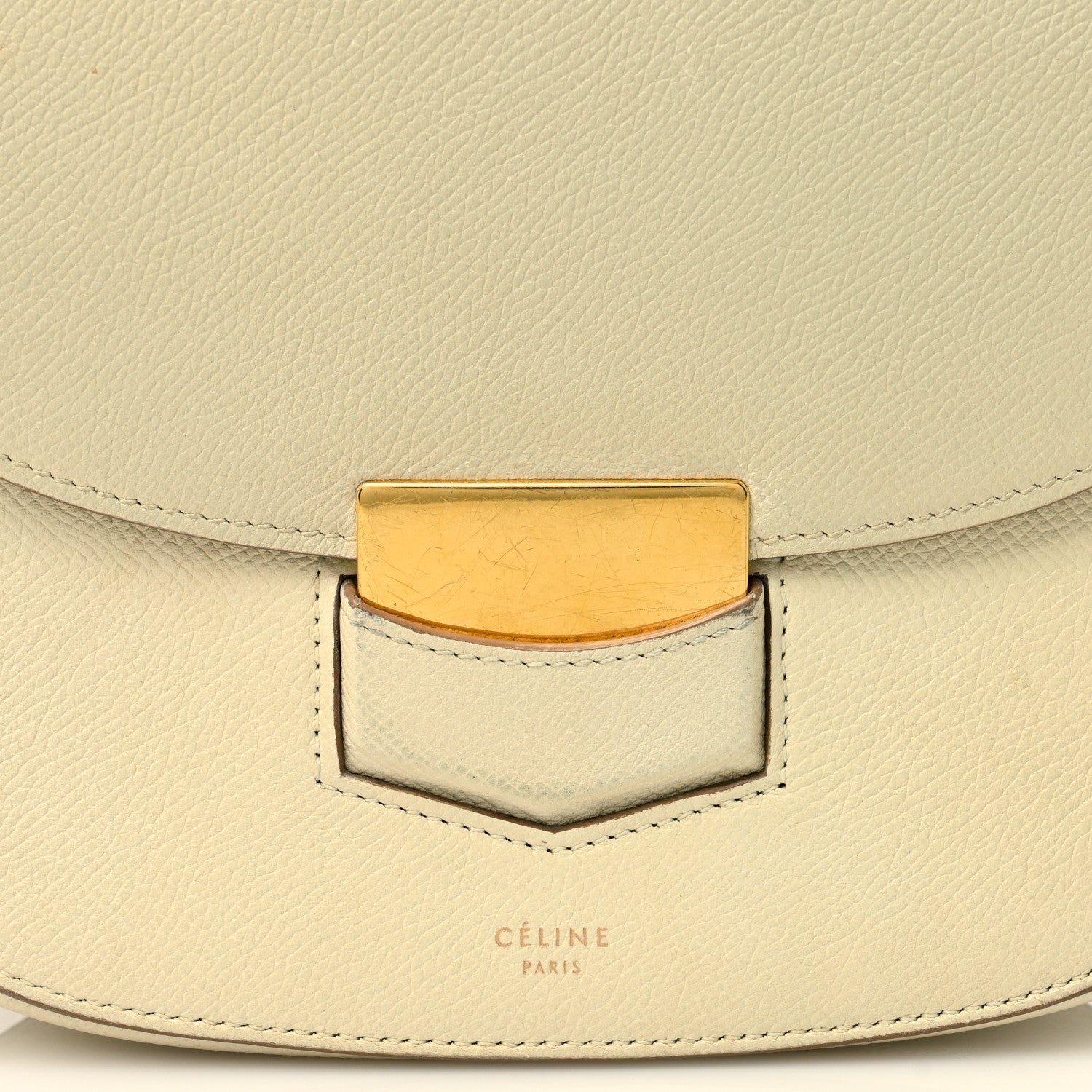 Celine Grained Calfskin Compact Trotteur White 7 of 11