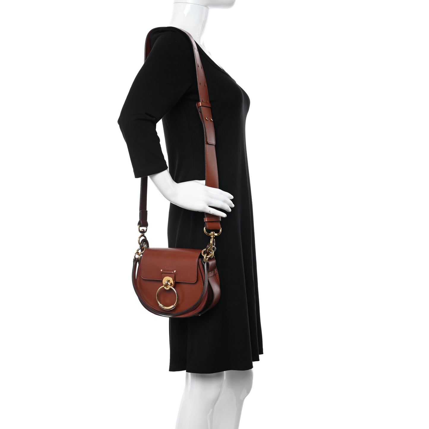 Calfskin Small Tess Bag Sepia Brown