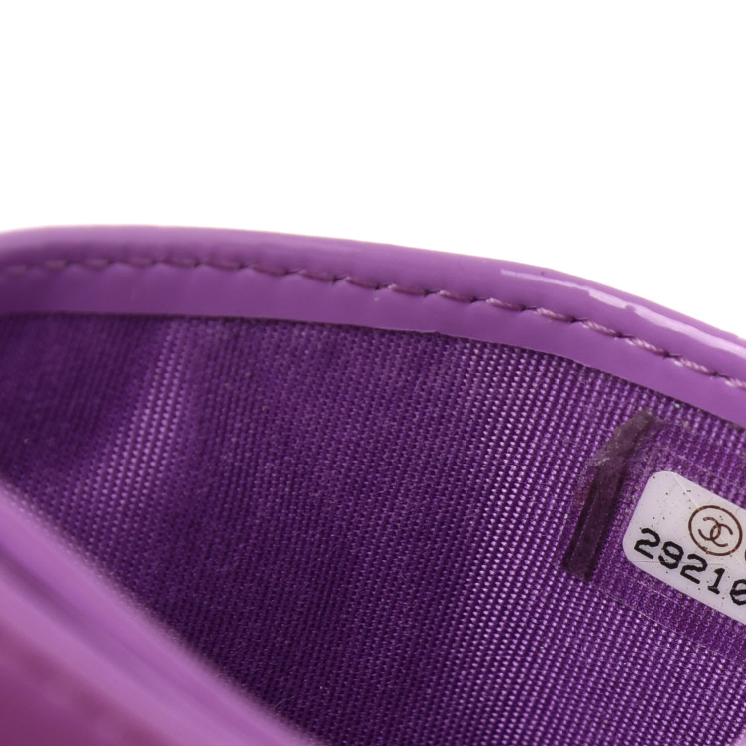 Chanel Patent Quilted Card Holder Purple 8 of 9
