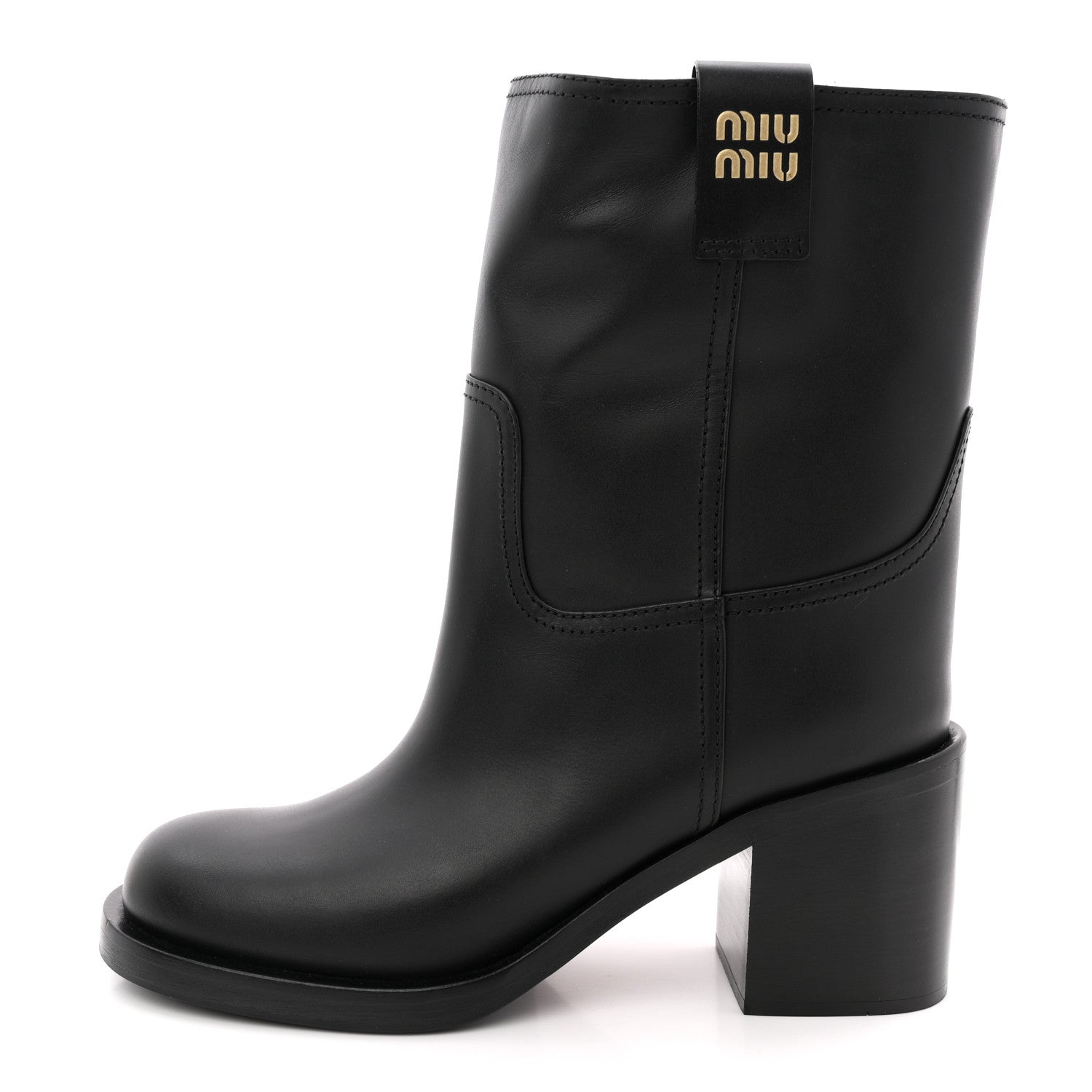 靴 MIU MIU Leather boots 37 Miu Miu Calfskin Short Moto Boots 37 Black 1841909 – FASHIONPHILE