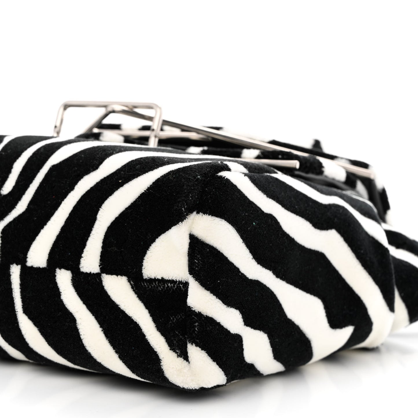 Tufted Zebra Clip Bag Black White