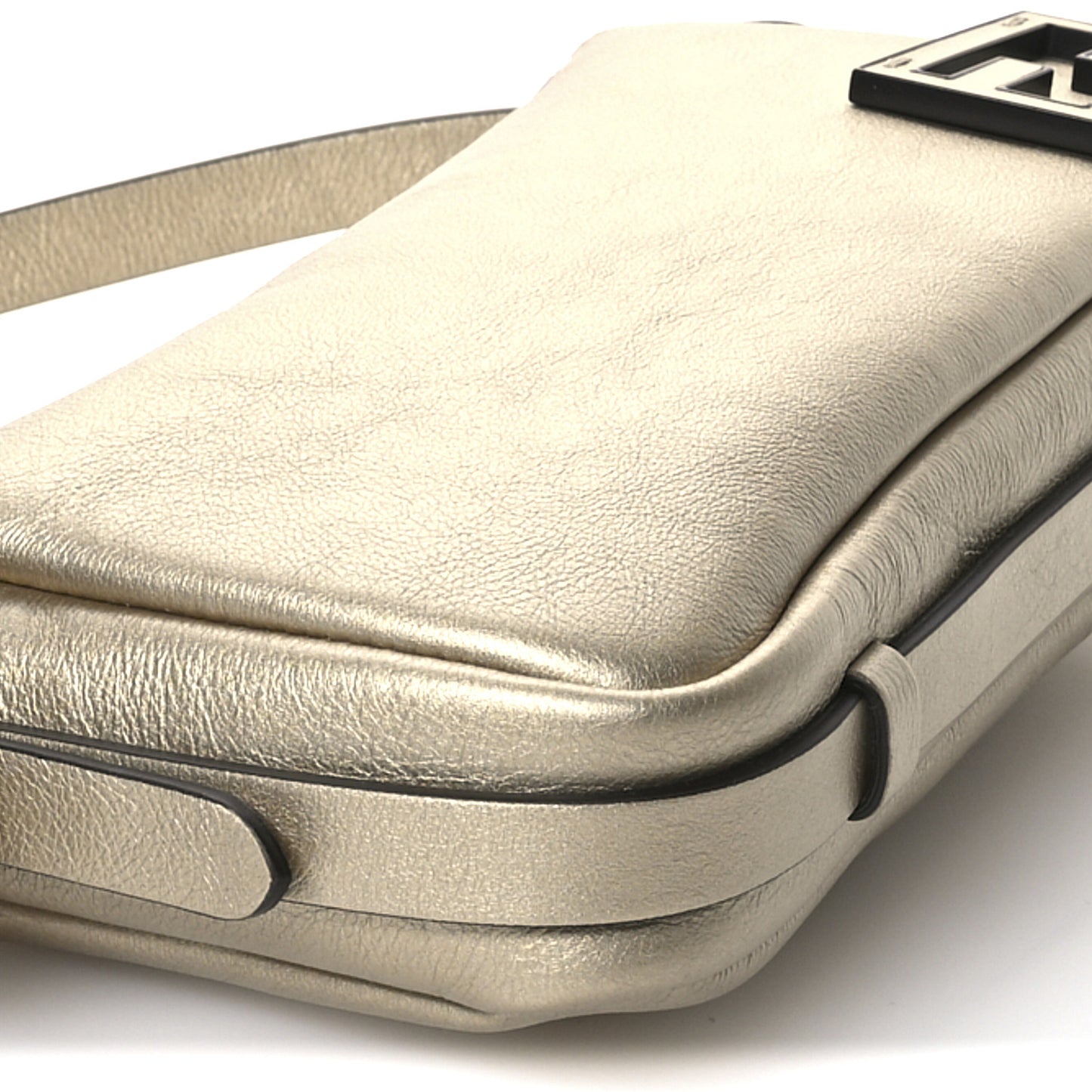 Vitello Laminato Mini Simply Fendi Shoulder Bag Platino