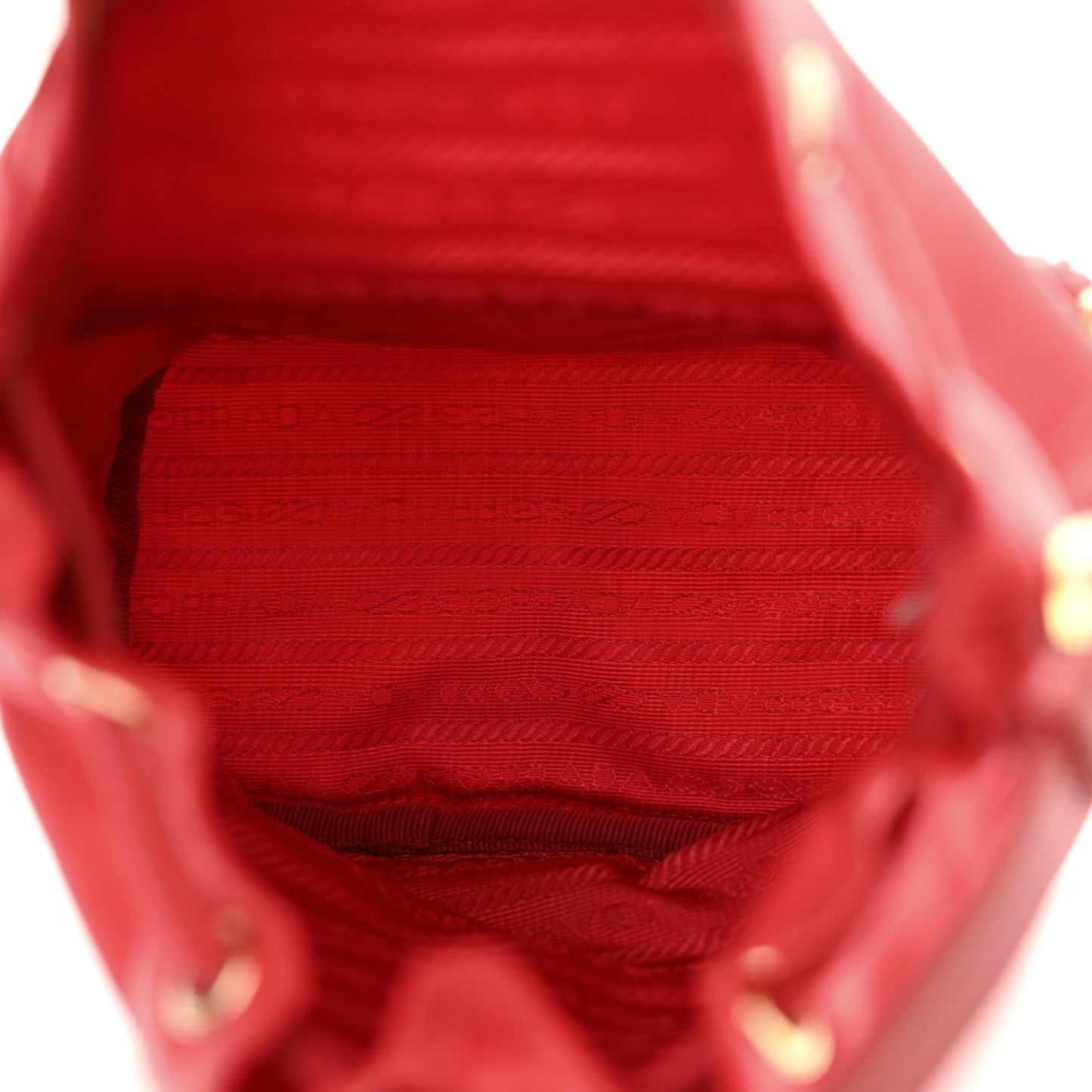 Saffiano Tessuto Nylon Mini Bucket Crossbody Bag Rosso