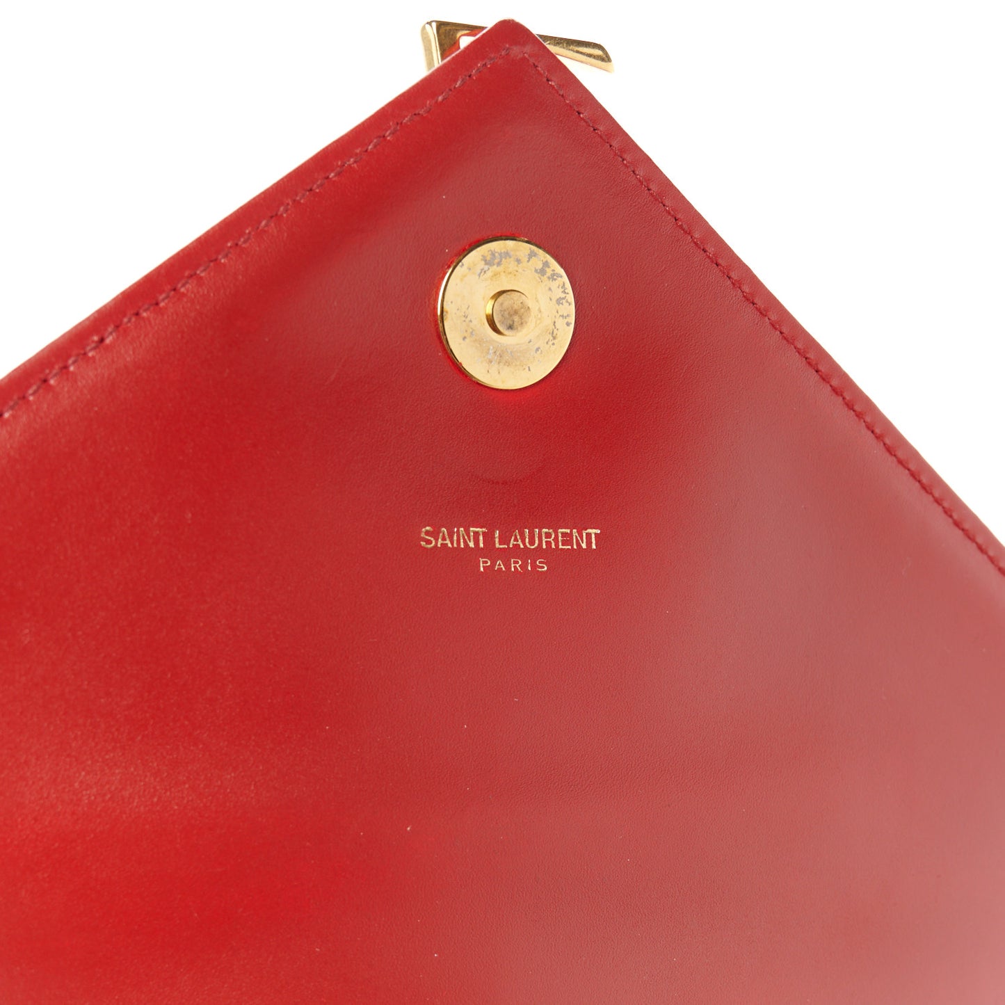 Grain De Poudre Matelasse Chevron Large Monogram Satchel Lipstick Red