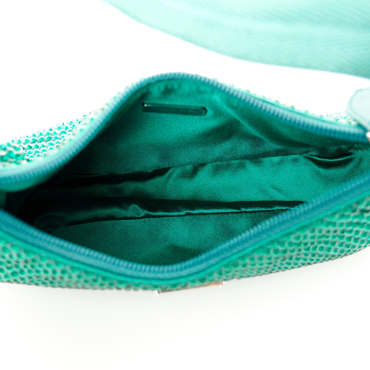 Satin Crystal Mini Re-Edition 2000 Bag Mango