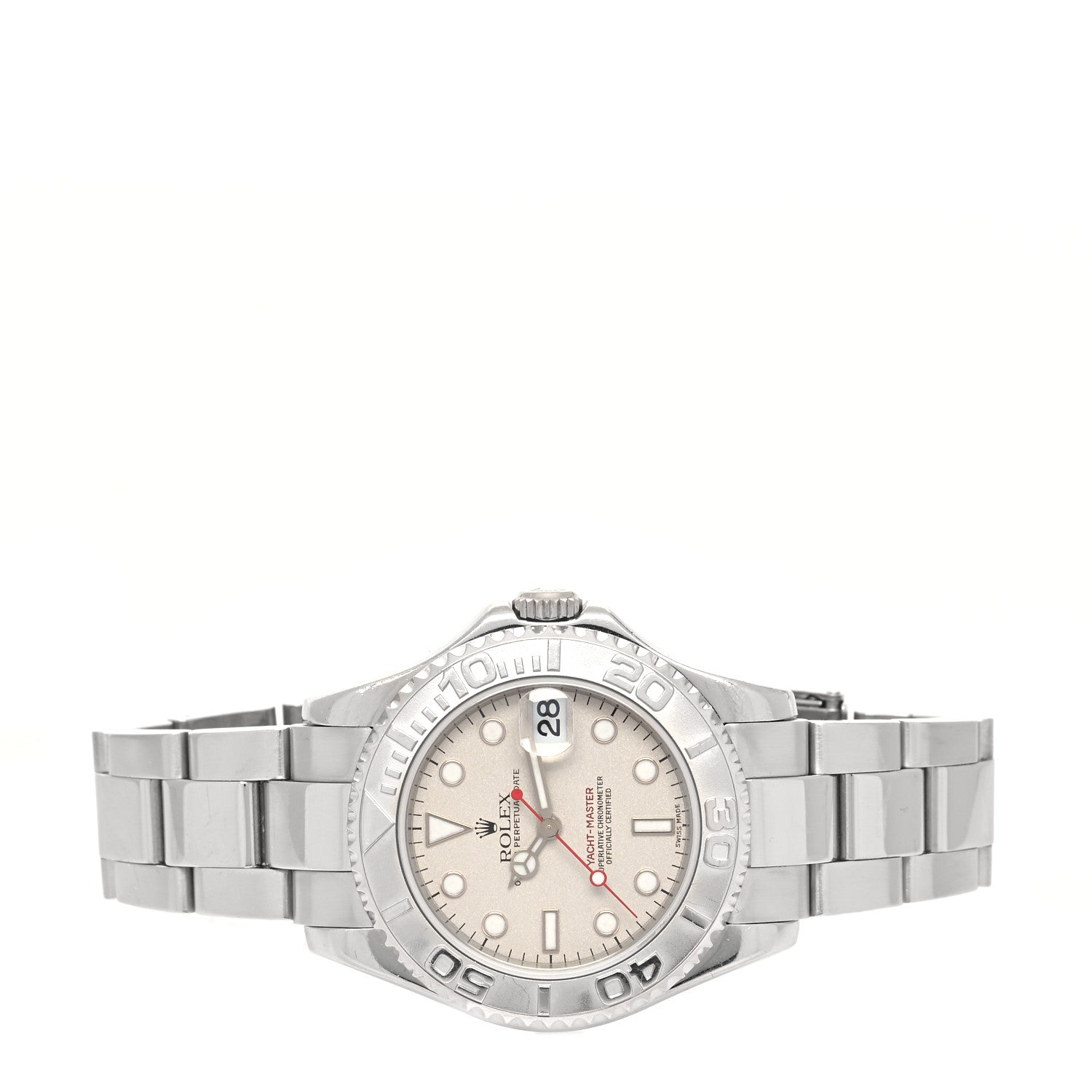 Rolex Stainless Steel Platinum 35mm Yacht-Master Watch Silver 168622 2 of 4