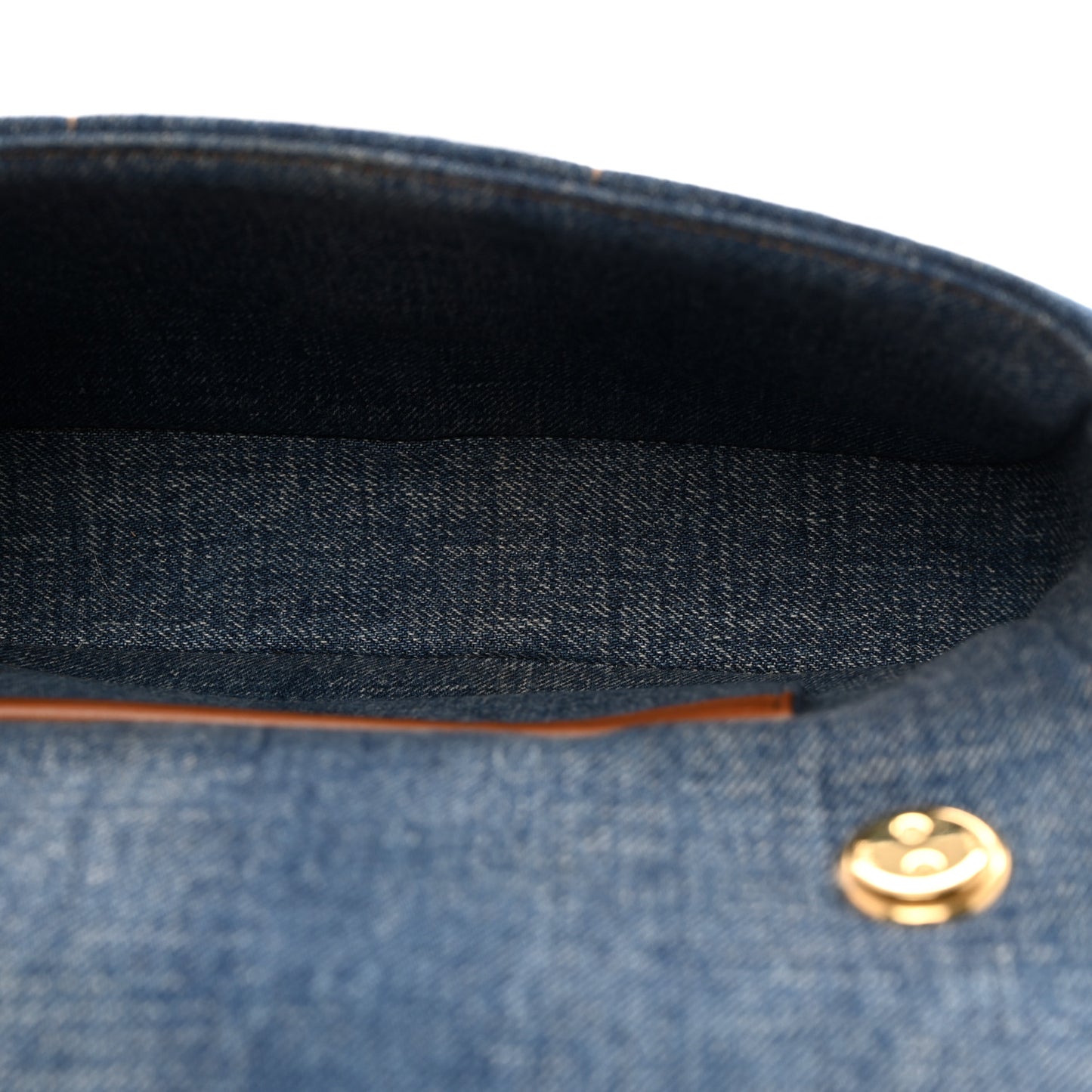 Denim Matelasse Chain Shoulder Bag Blue