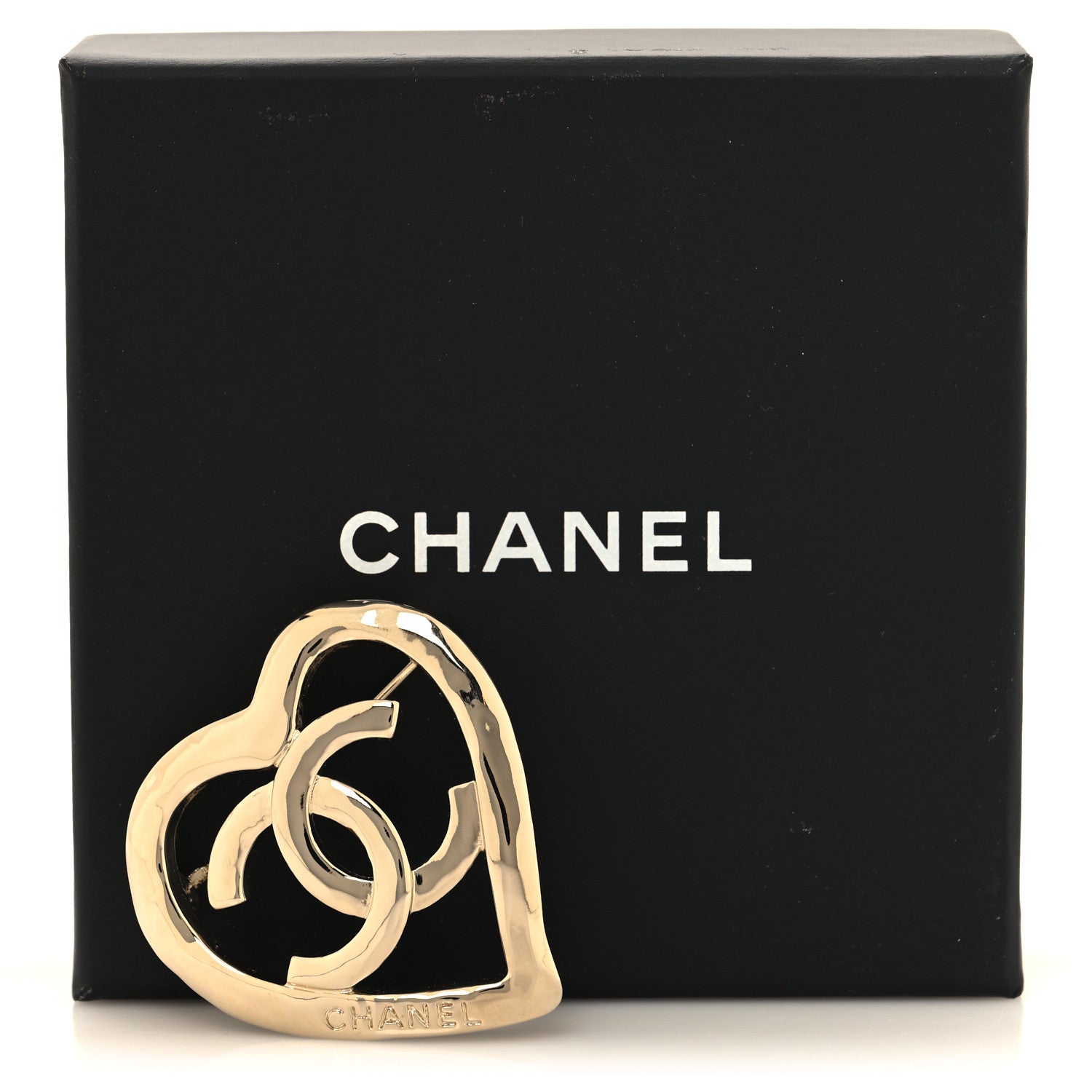 Chanel Metal CC Heart Coco In Love Brooch Gold 4 of 4