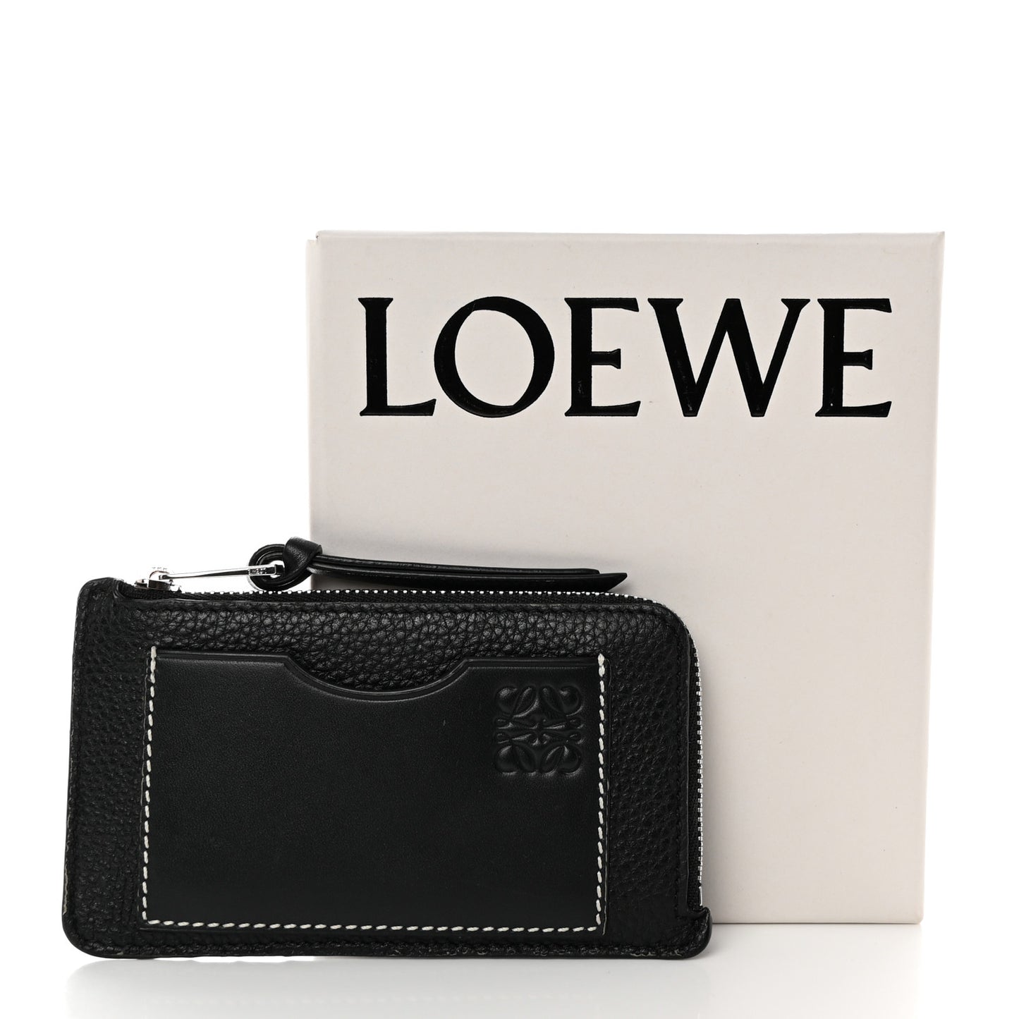 Soft Grained Calfskin Coin Card Holder Black