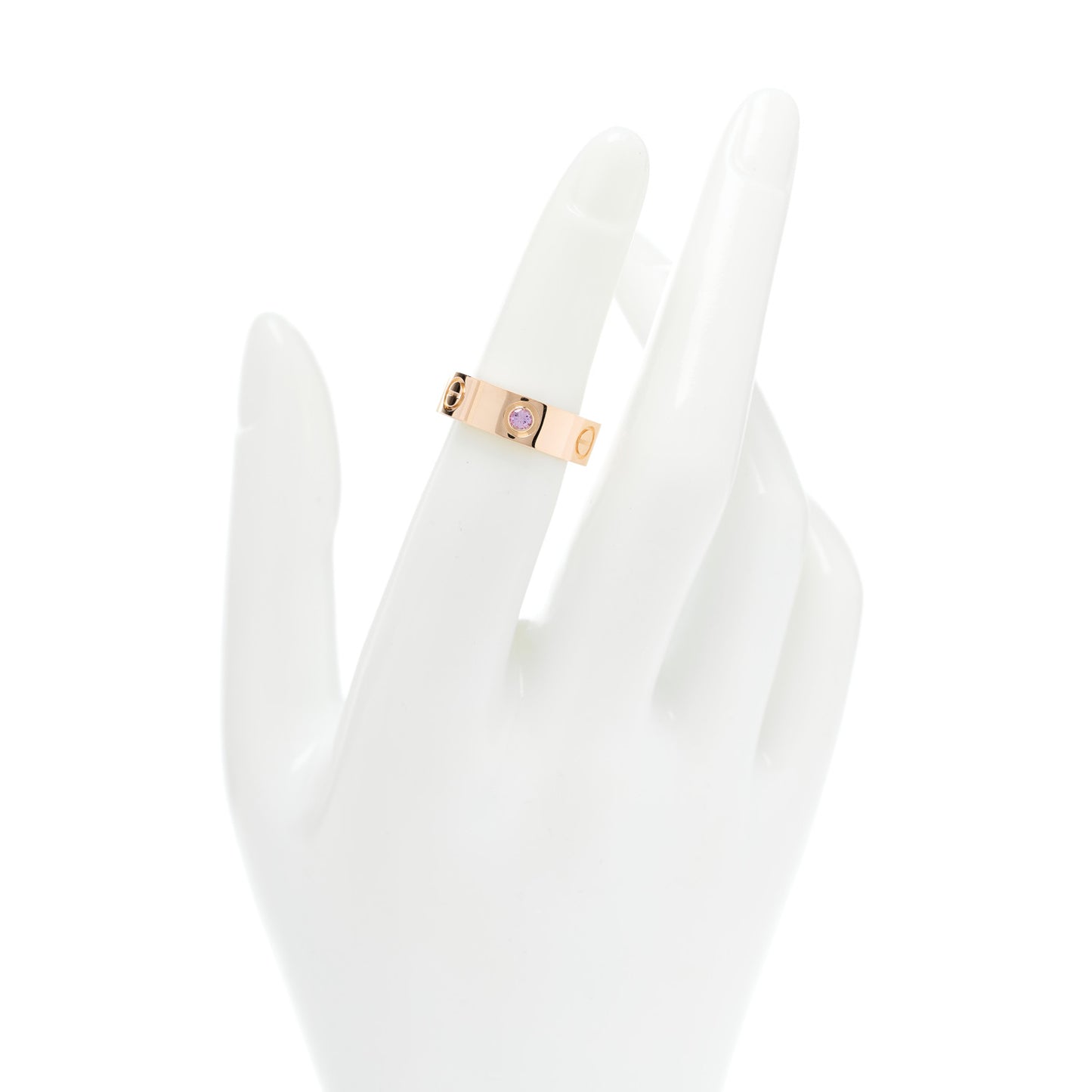 18K Pink Gold Pink Sapphire 5.5mm LOVE Ring 49 5