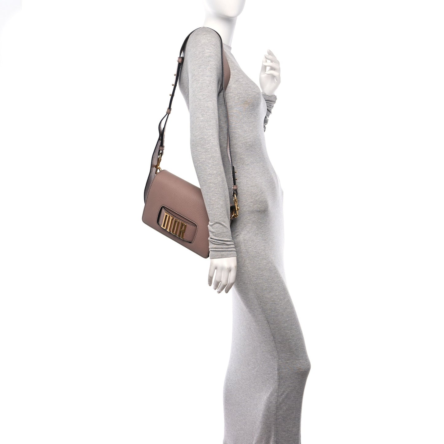 Grained Calfskin Dio(r)evolution Flap Bag Old Rose