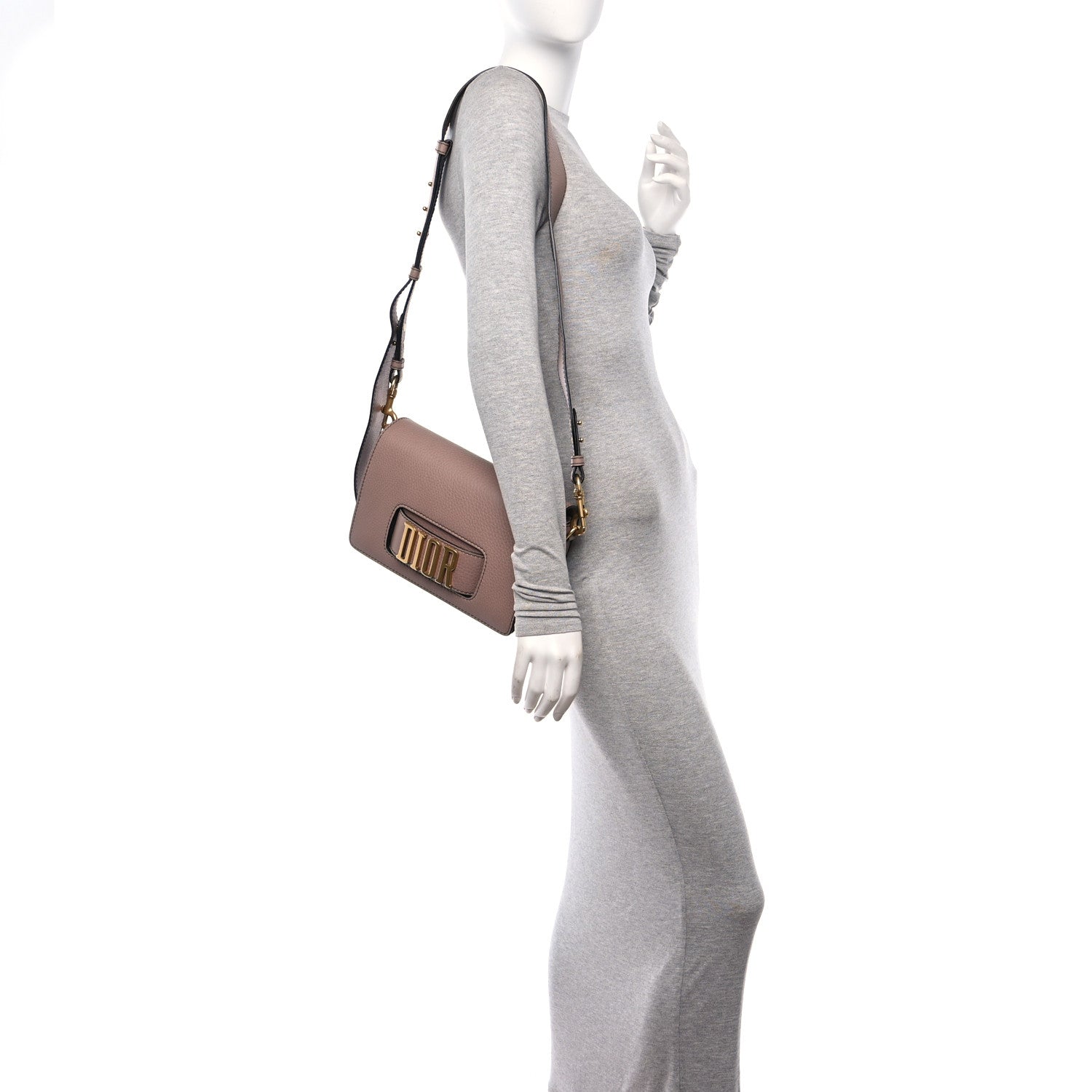Christian Dior Grained Calfskin Dio(r)evolution Flap Bag Old Rose 2 of 14