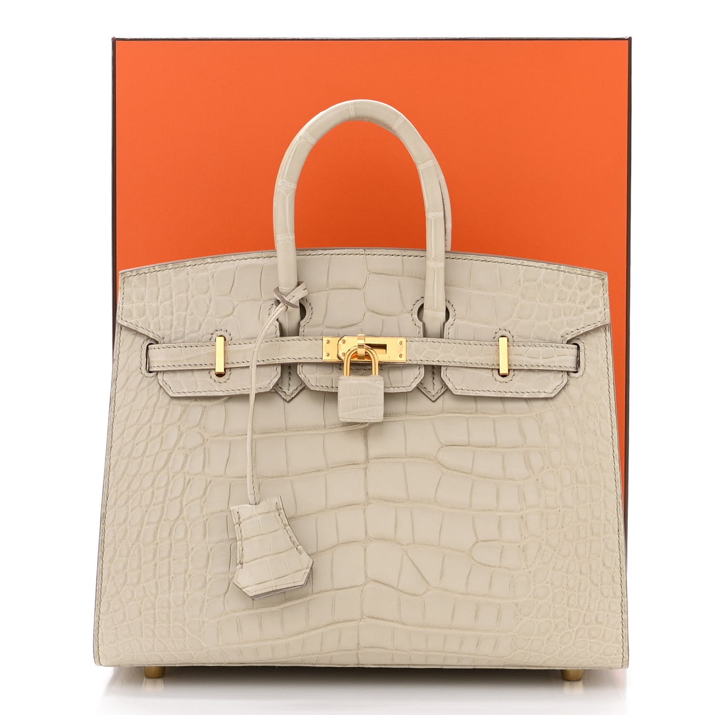 Matte Alligator Birkin Sellier 25 Beton