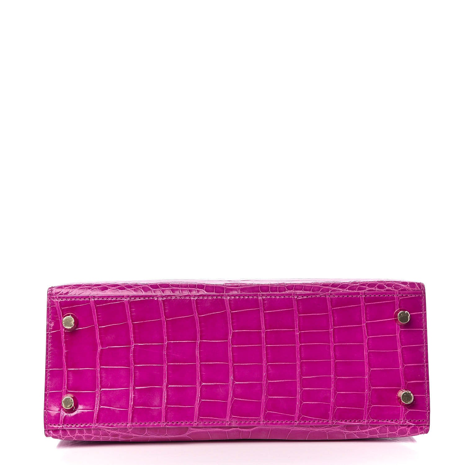 Hermes Shiny Alligator Kelly Sellier 25 Rose Scheherazade 6 of 37