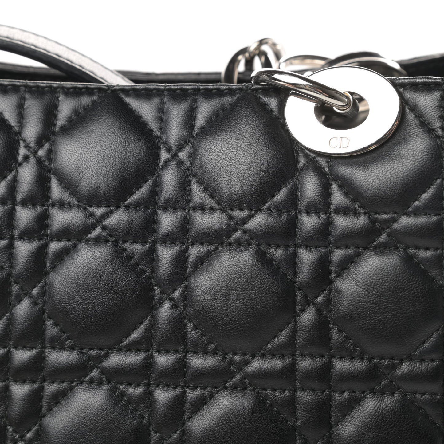 Lambskin Cannage Dior Soft Shopping Tote Black